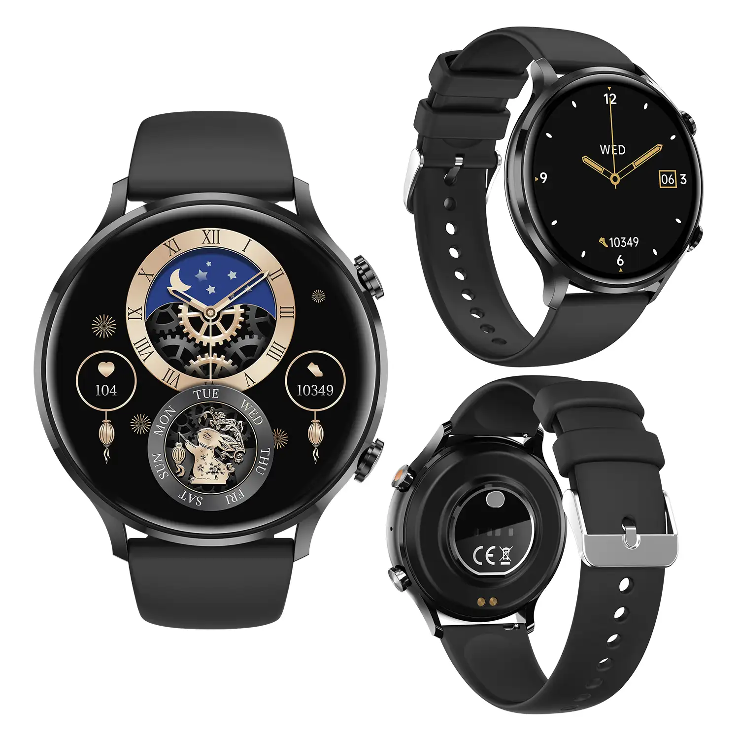 Smartwatch QS40 con llamadas Bluetooth, notificaciones push. Múltiples modos deportivos, monitores de salud.