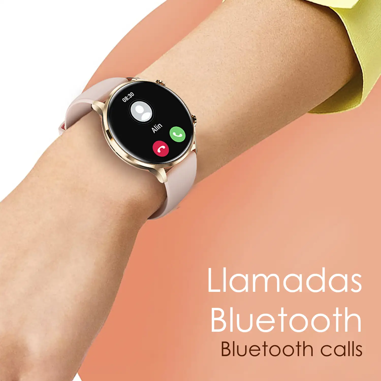Smartwatch QS40 con llamadas Bluetooth, notificaciones push. Múltiples modos deportivos, monitores de salud.