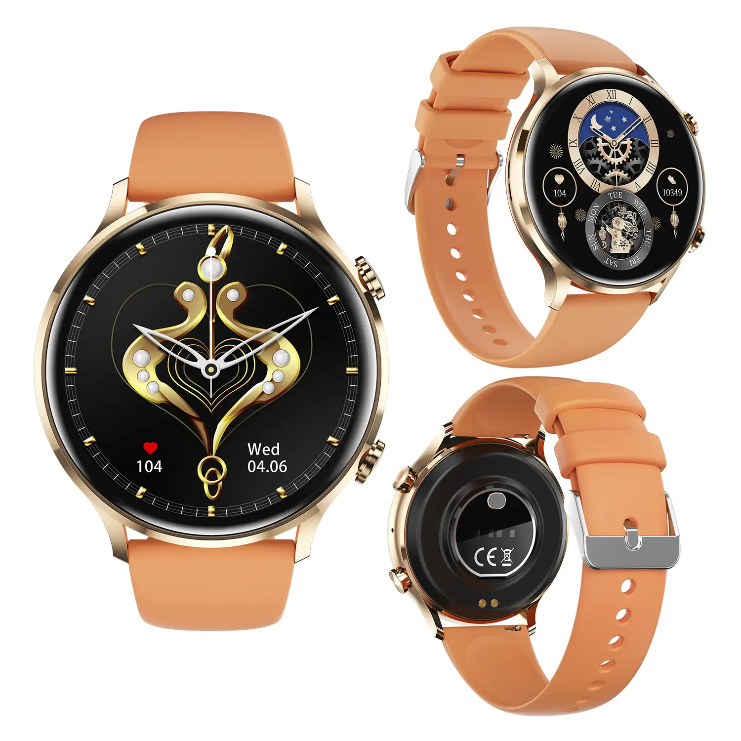 Smartwatch QS40 con llamadas Bluetooth, notificaciones push. Múltiples modos deportivos, monitores de salud.