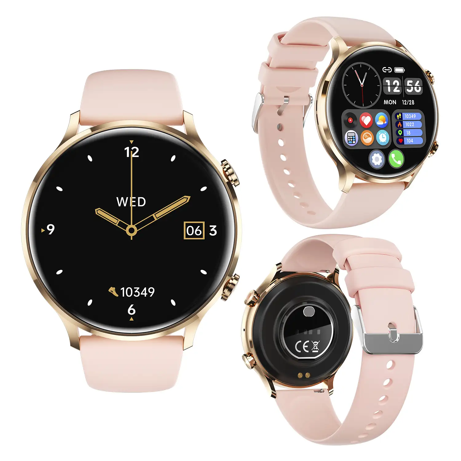 Smartwatch QS40 con llamadas Bluetooth, notificaciones push. Múltiples modos deportivos, monitores de salud.