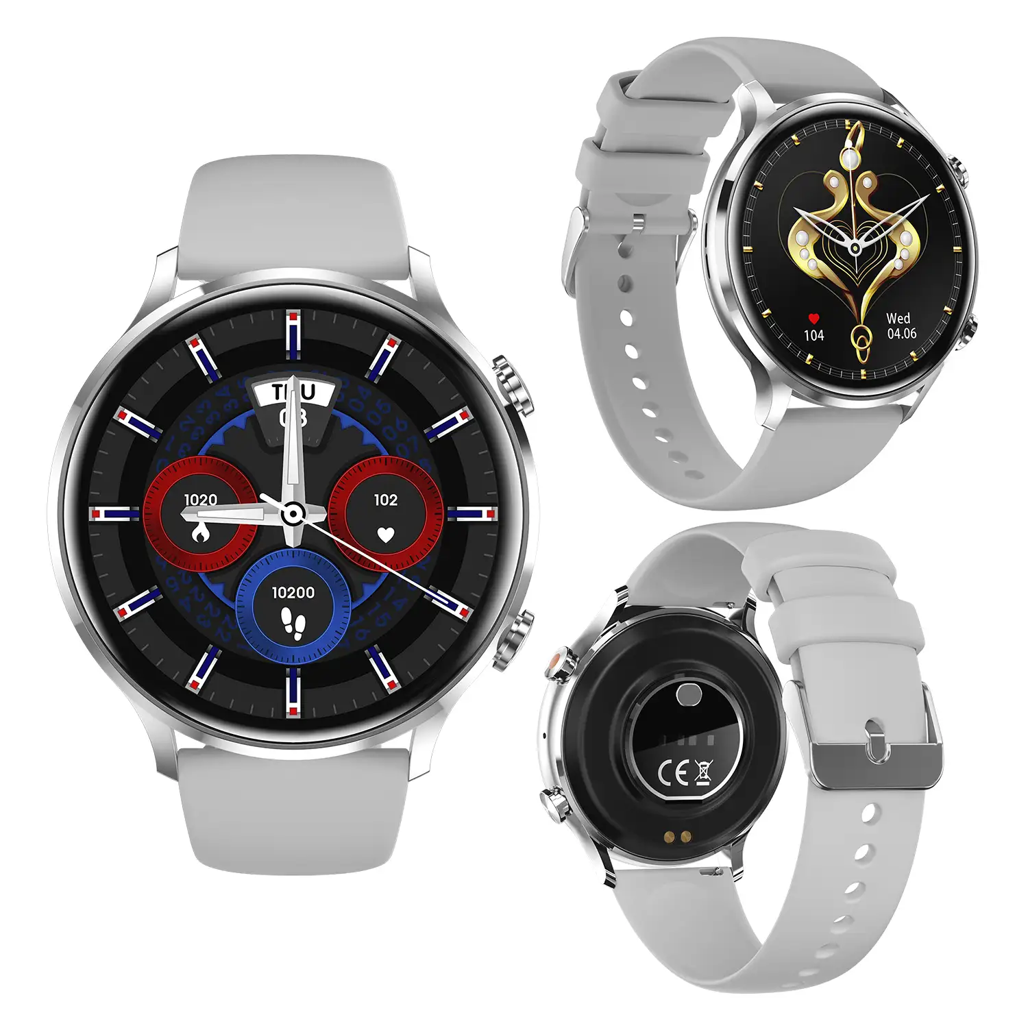 Smartwatch QS40 con llamadas Bluetooth, notificaciones push. Múltiples modos deportivos, monitores de salud.