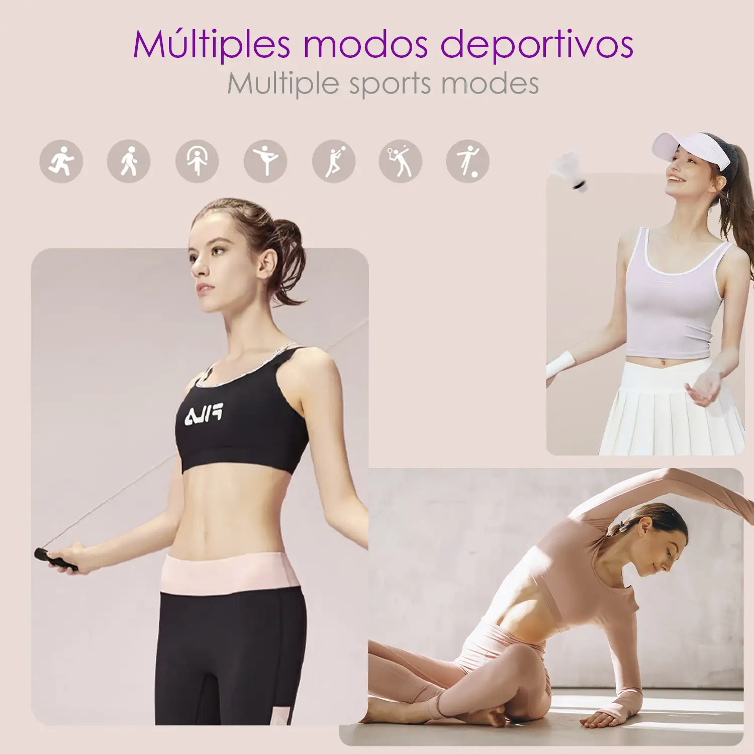 Smartwatch QS01 compacto y elegante. Llamadas BT, notificaciones push. Monitor de salud, ciclos femeninos. Modos deportivos.