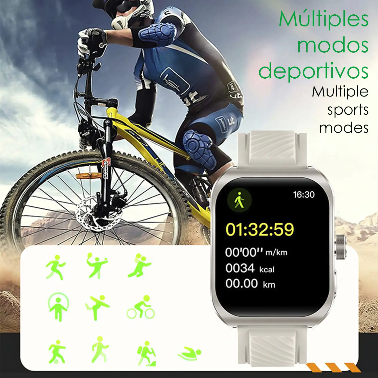 Smartwatch Z88 Pro doble pulsera. Funciones outdoor, llamadas BT, notificaciones push. Funciones deportivas + salud.