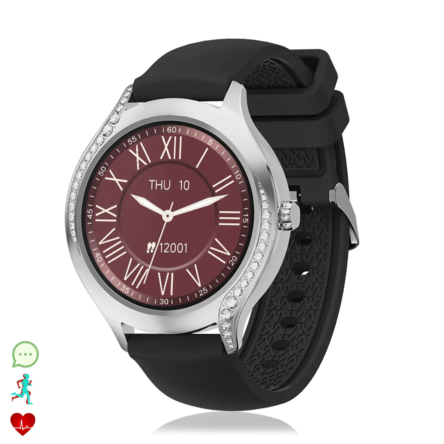 Smartwatch T214 compacto y elegante. Llamadas BT, notificaciones push. Monitor de salud, ciclos femeninos. Modos deportivos.