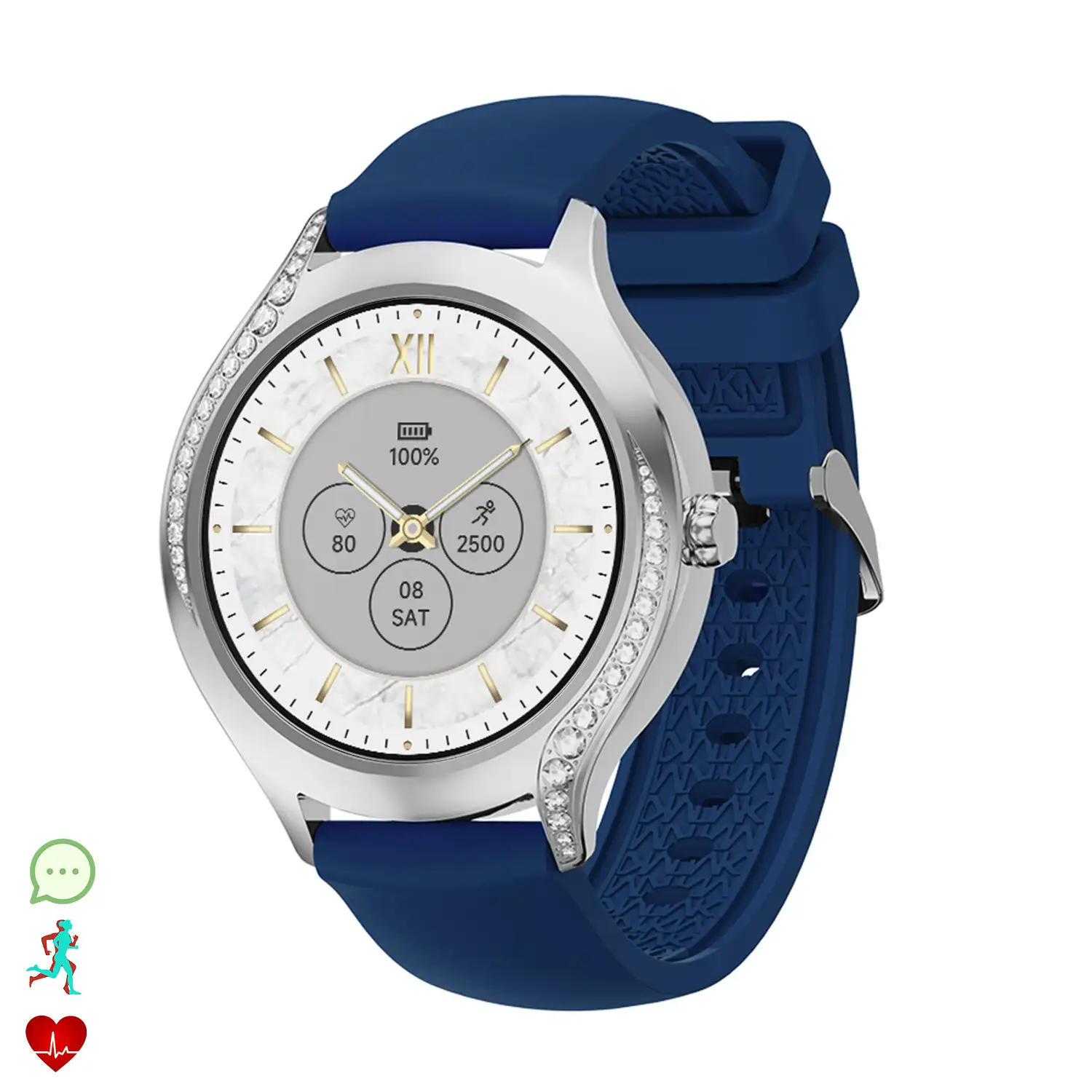 Smartwatch T214 compacto y elegante. Llamadas BT, notificaciones push. Monitor de salud, ciclos femeninos. Modos deportivos.