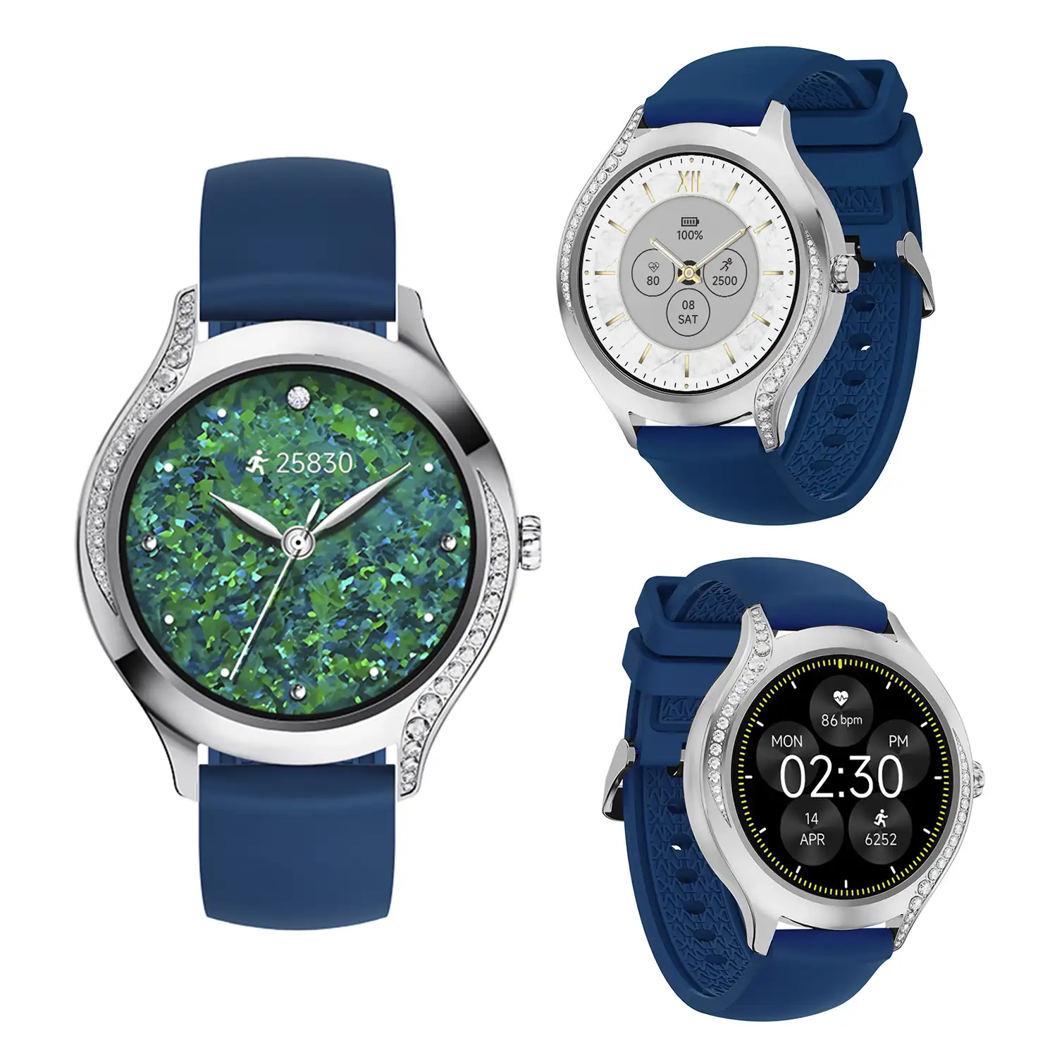 Smartwatch T214 compacto y elegante. Llamadas BT, notificaciones push. Monitor de salud, ciclos femeninos. Modos deportivos.