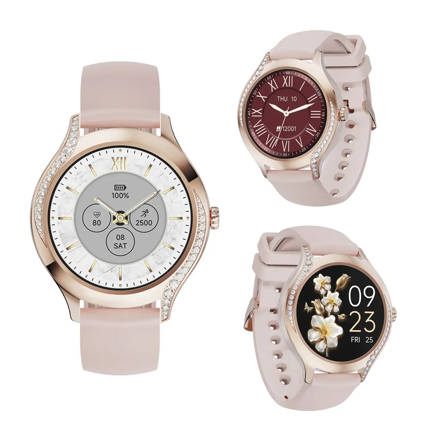 Smartwatch T214 compacto y elegante. Llamadas BT, notificaciones push. Monitor de salud, ciclos femeninos. Modos deportivos.