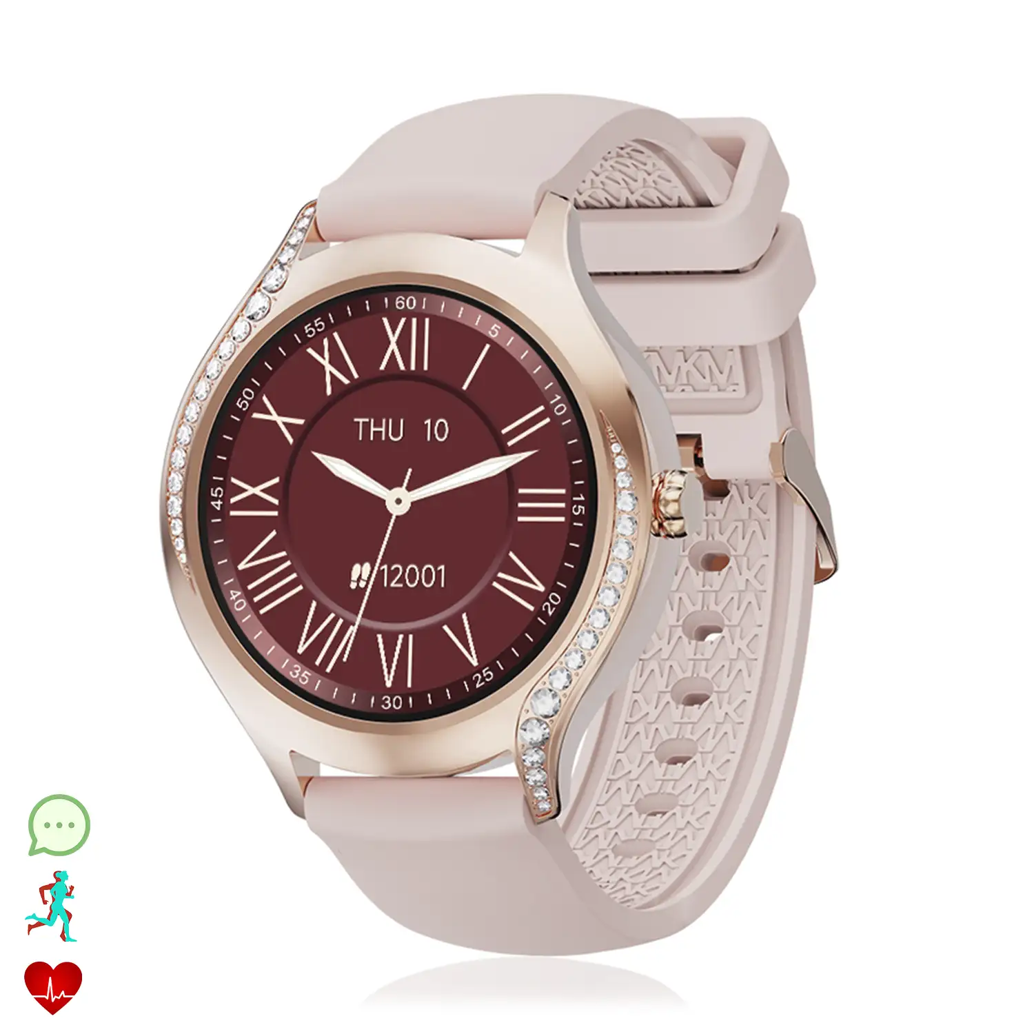 Smartwatch T214 compacto y elegante. Llamadas BT, notificaciones push. Monitor de salud, ciclos femeninos. Modos deportivos.