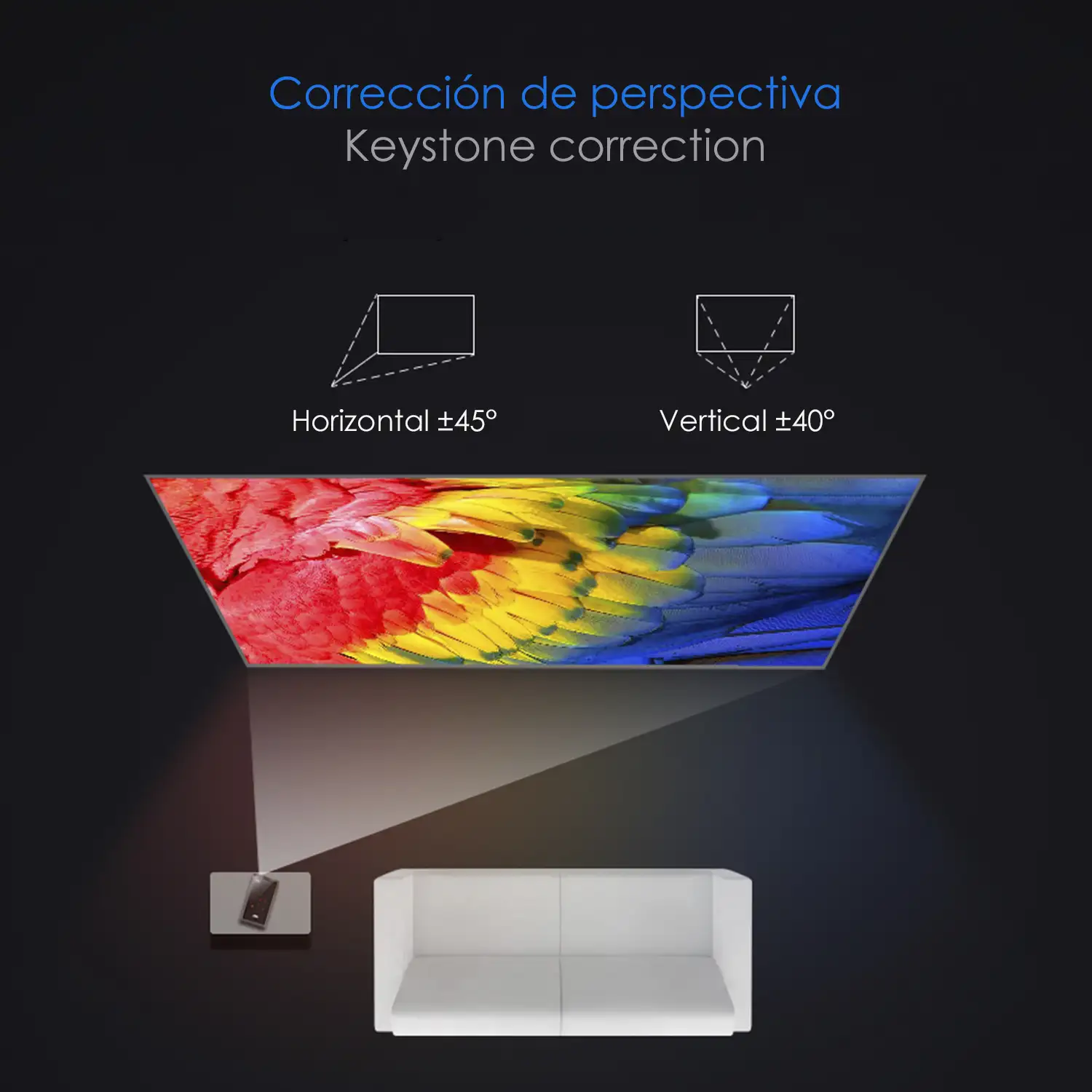 Mini video proyector LED portátil P09, DLP. Android 9.0, WiFi, panel táctil. Batería recargable. Duplicación pantalla. Netflix, Youtube, etc.