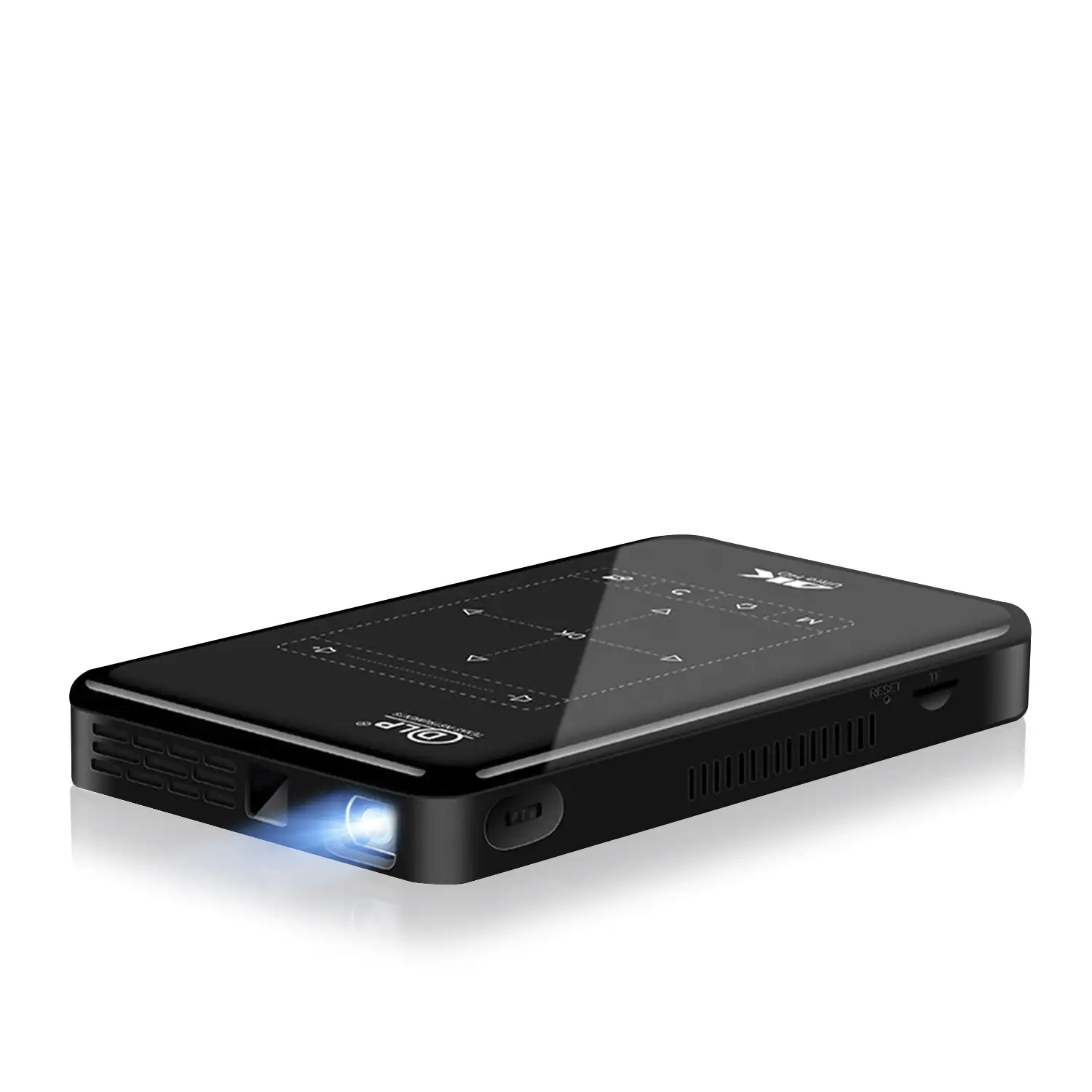 Mini video proyector LED portátil P09 II, DLP. Android 9.0, WiFi, panel táctil. Batería recargable. Duplicación pantalla. Netflix, Youtube, etc.