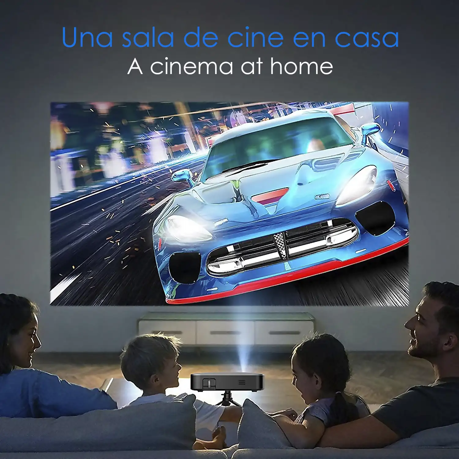 Mini video proyector LED portátil S200, DLP. Android 9.0, WiFi, panel táctil. Batería recargable. Duplicación pantalla. Netflix, Youtube, etc.