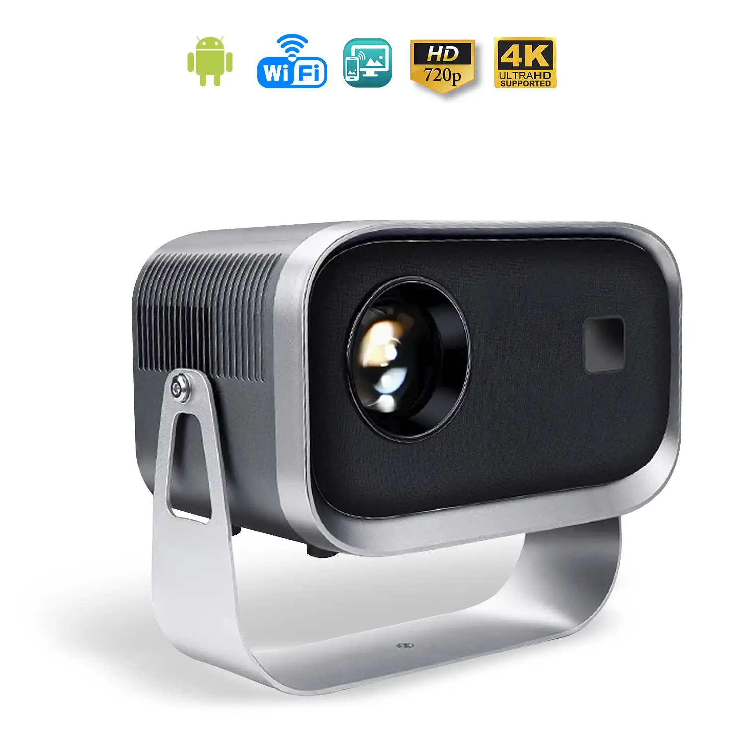 Video proyector LCD K6, HD 720P, soporte 4K. Android 9.0, WiFi, 4200lm, 30-150 pulgadas. Duplicación pantalla. Netflix, Youtube, etc.