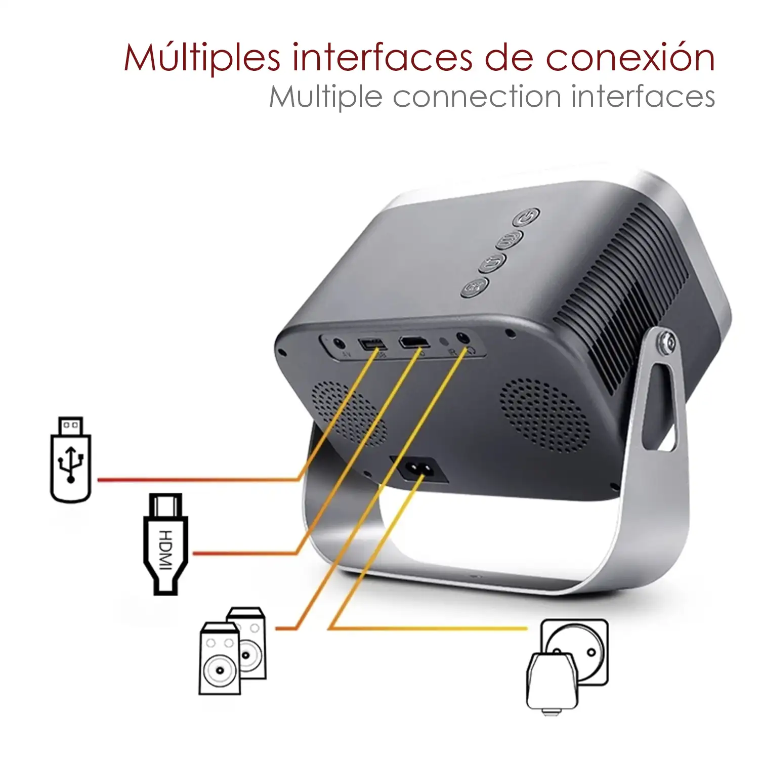 Video proyector LCD K6, HD 720P, soporte 4K. Android 9.0, WiFi, 4200lm, 30-150 pulgadas. Duplicación pantalla. Netflix, Youtube, etc.