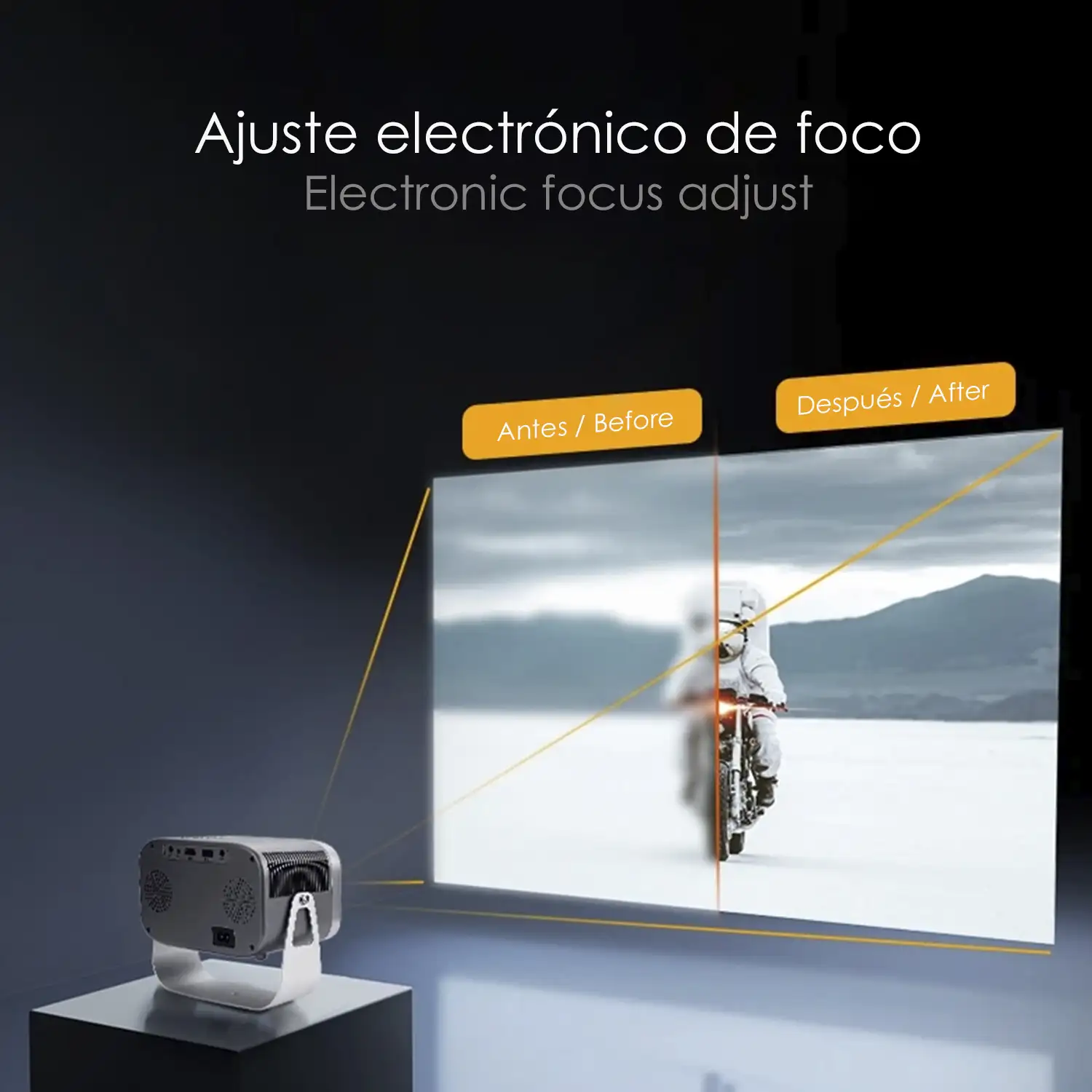 Video proyector LCD K6, HD 720P, soporte 4K. Android 9.0, WiFi, 4200lm, 30-150 pulgadas. Duplicación pantalla. Netflix, Youtube, etc.