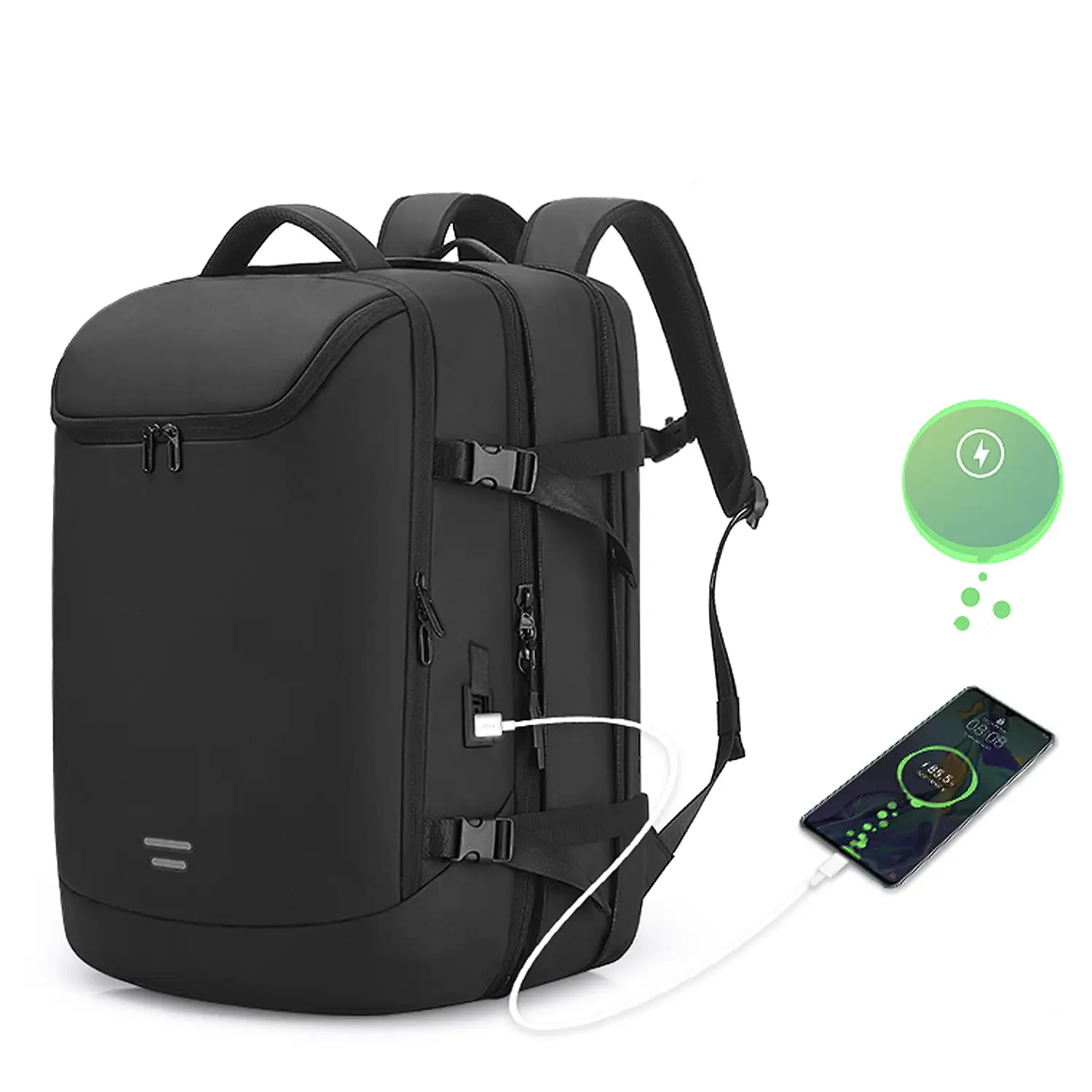 Mochila expandible 36L/50L con capa impermeable, porta Laptop 17,3
