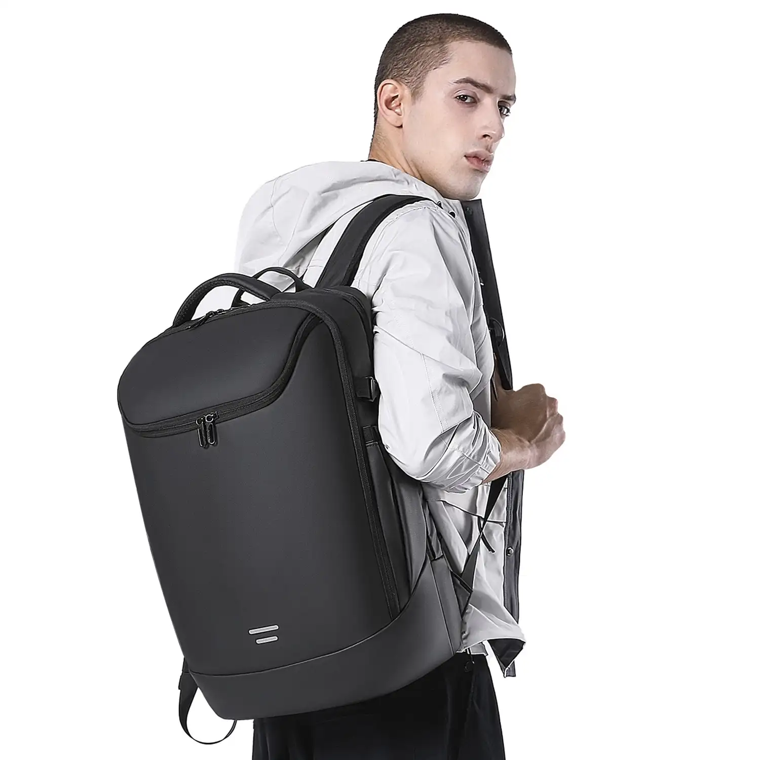 Mochila de 3 compartimentos con capa impermeable, bolsillo porta Laptop 15,6