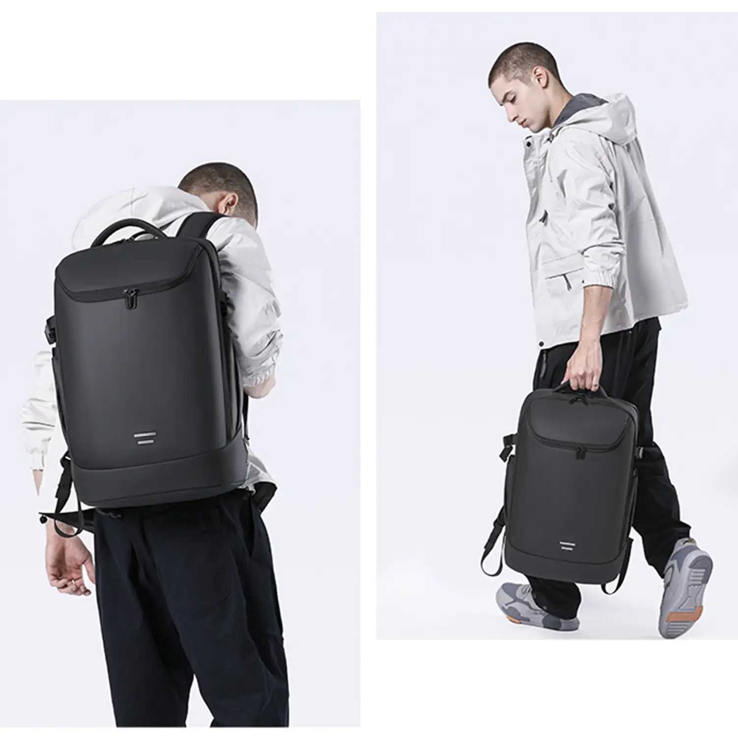 Mochila de 3 compartimentos con capa impermeable, bolsillo porta Laptop 15,6