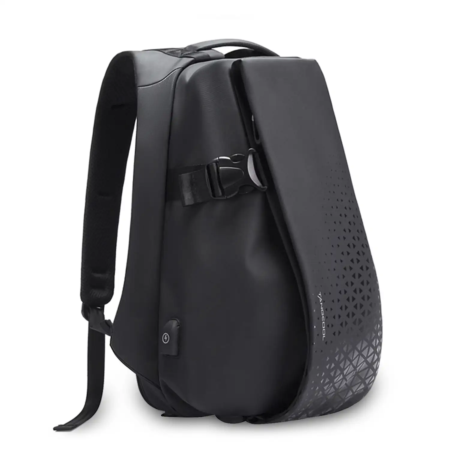 Mochila multi compartimento con capa impermeable. Toma USB externa. Laptop 17
