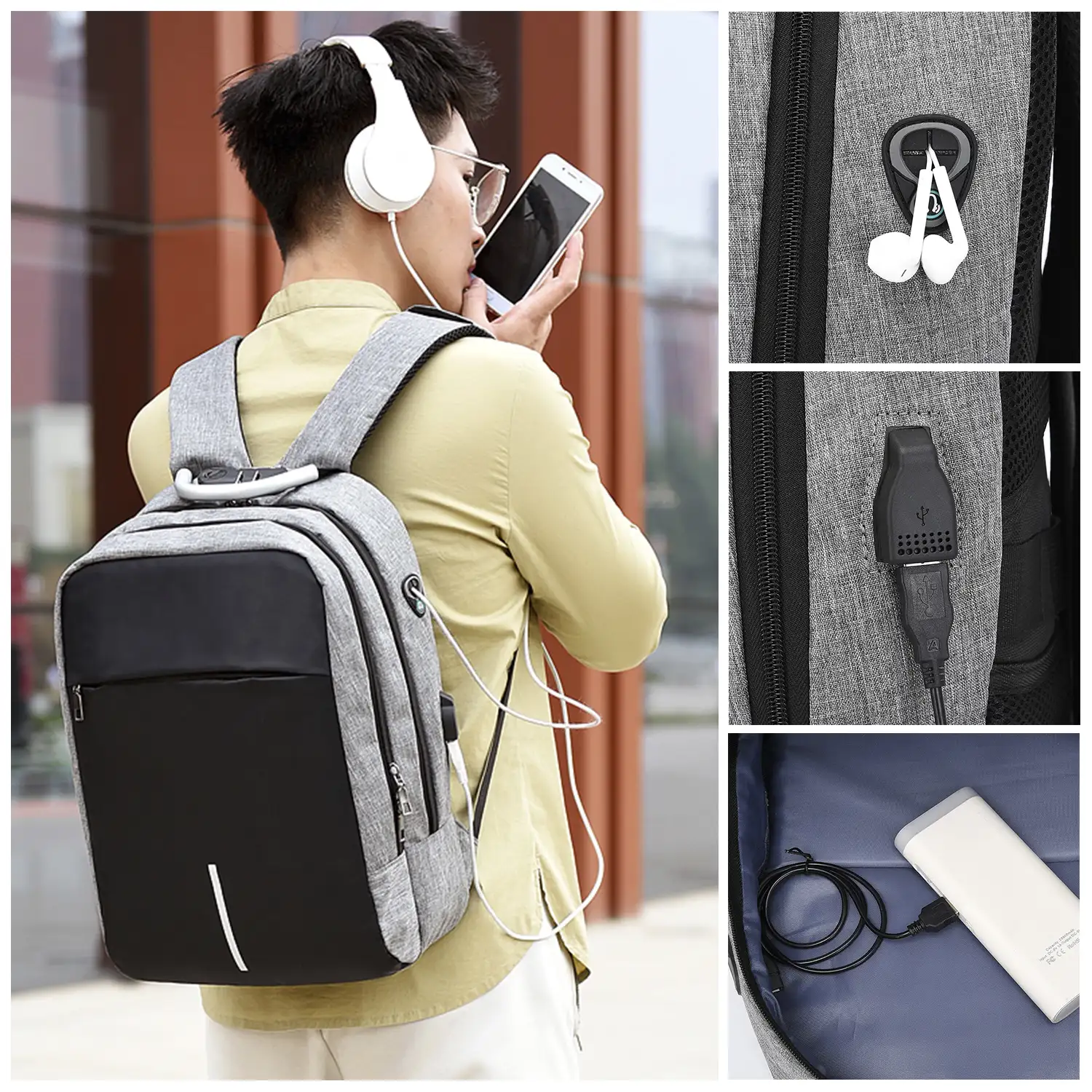 Mochila multi compartimento, porta Laptop 13,3