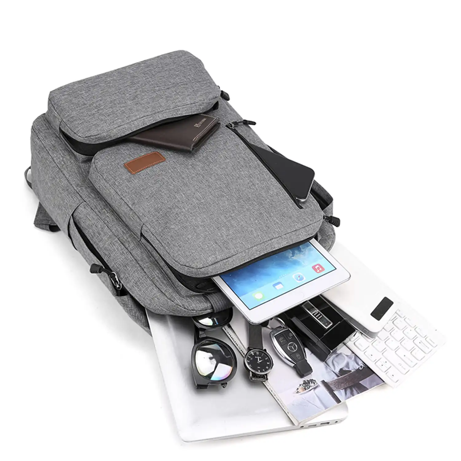 Conjunto mochila multi compartimento, porta Laptop 15,6
