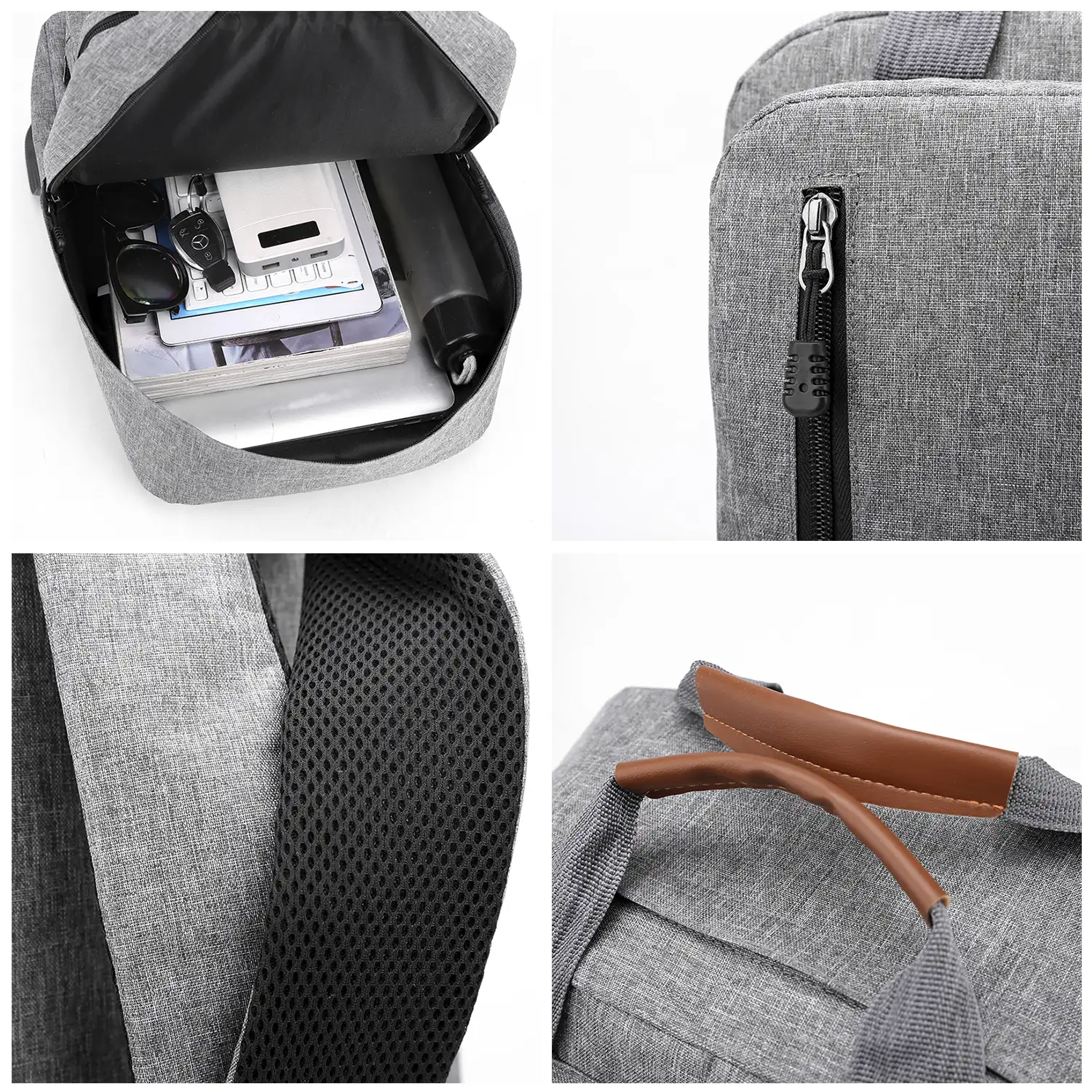 Conjunto mochila multi compartimento, porta Laptop 15,6