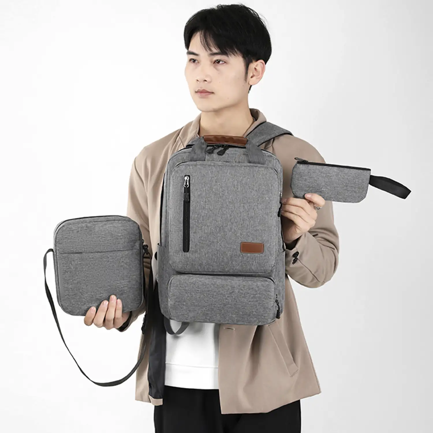 Conjunto mochila multi compartimento, porta Laptop 15,6