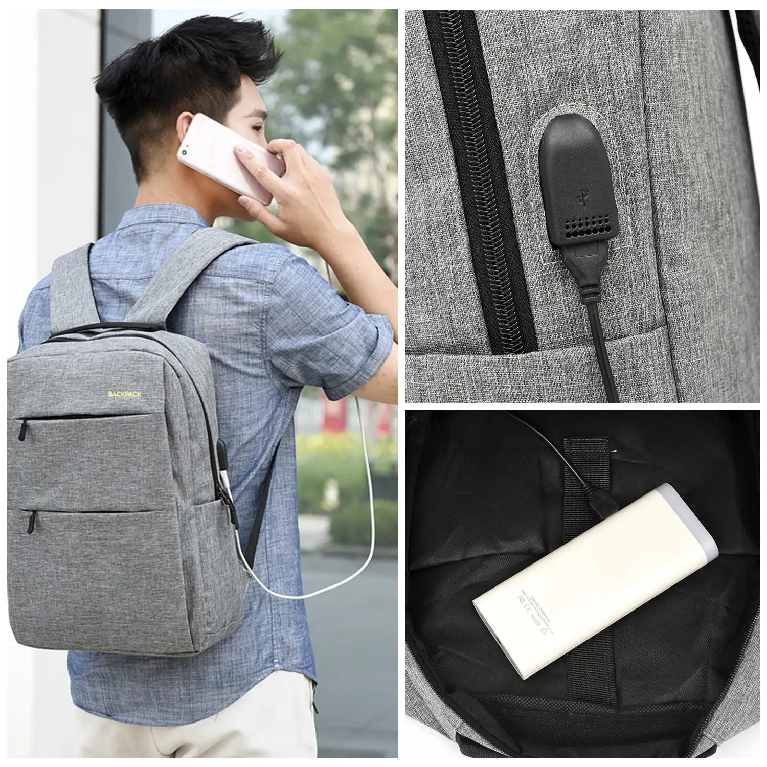 Conjunto mochila multi compartimento, porta Laptop 15,6
