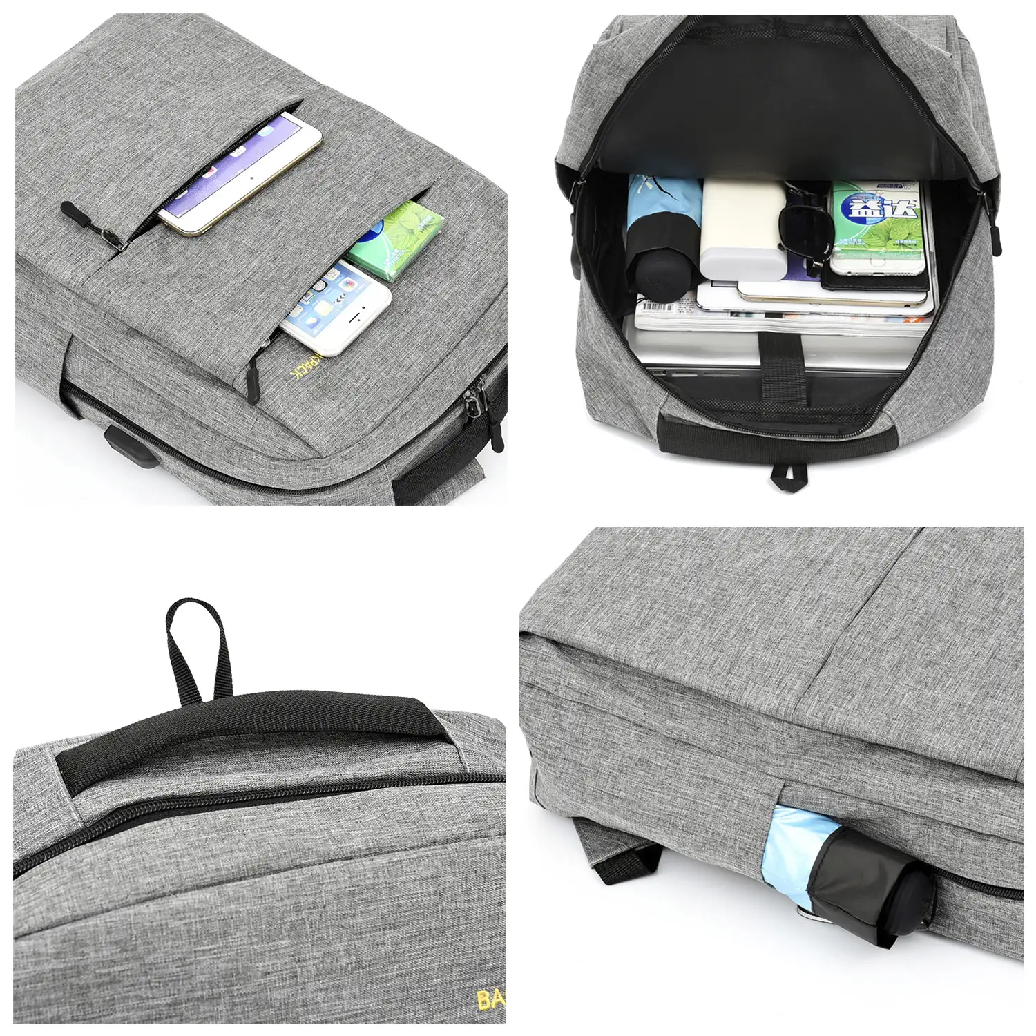 Conjunto mochila multi compartimento, porta Laptop 15,6