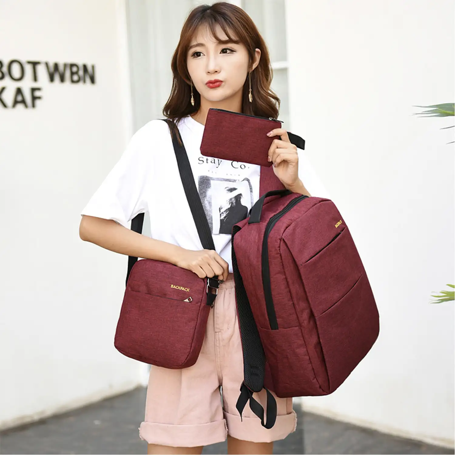 Conjunto mochila multi compartimento, porta Laptop 15,6