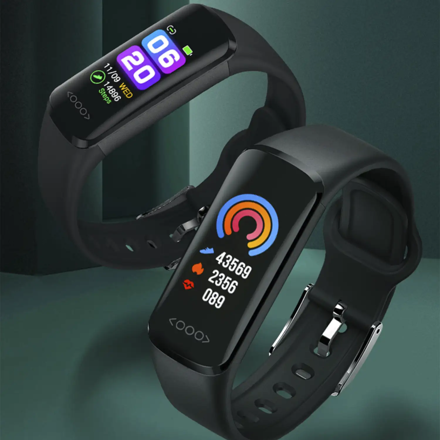 Brazalete inteligente TK30 con temperatura corporal, multideporte, monitor cardiaco y de presión sanguínea.