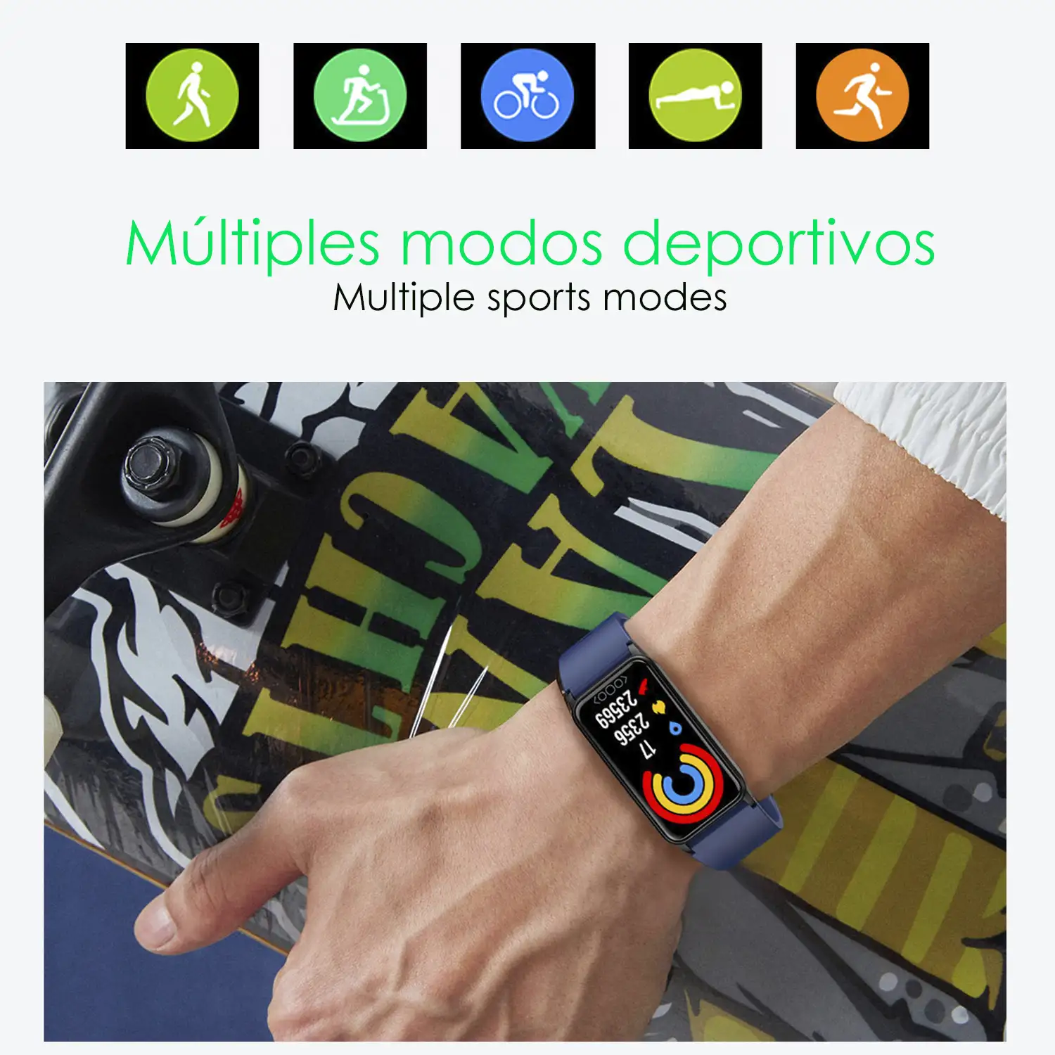 Brazalete inteligente TK71 Pro con temperatura corporal; monitor de glucosa, ácido úrico, estrés, cardiaco y de tensión.