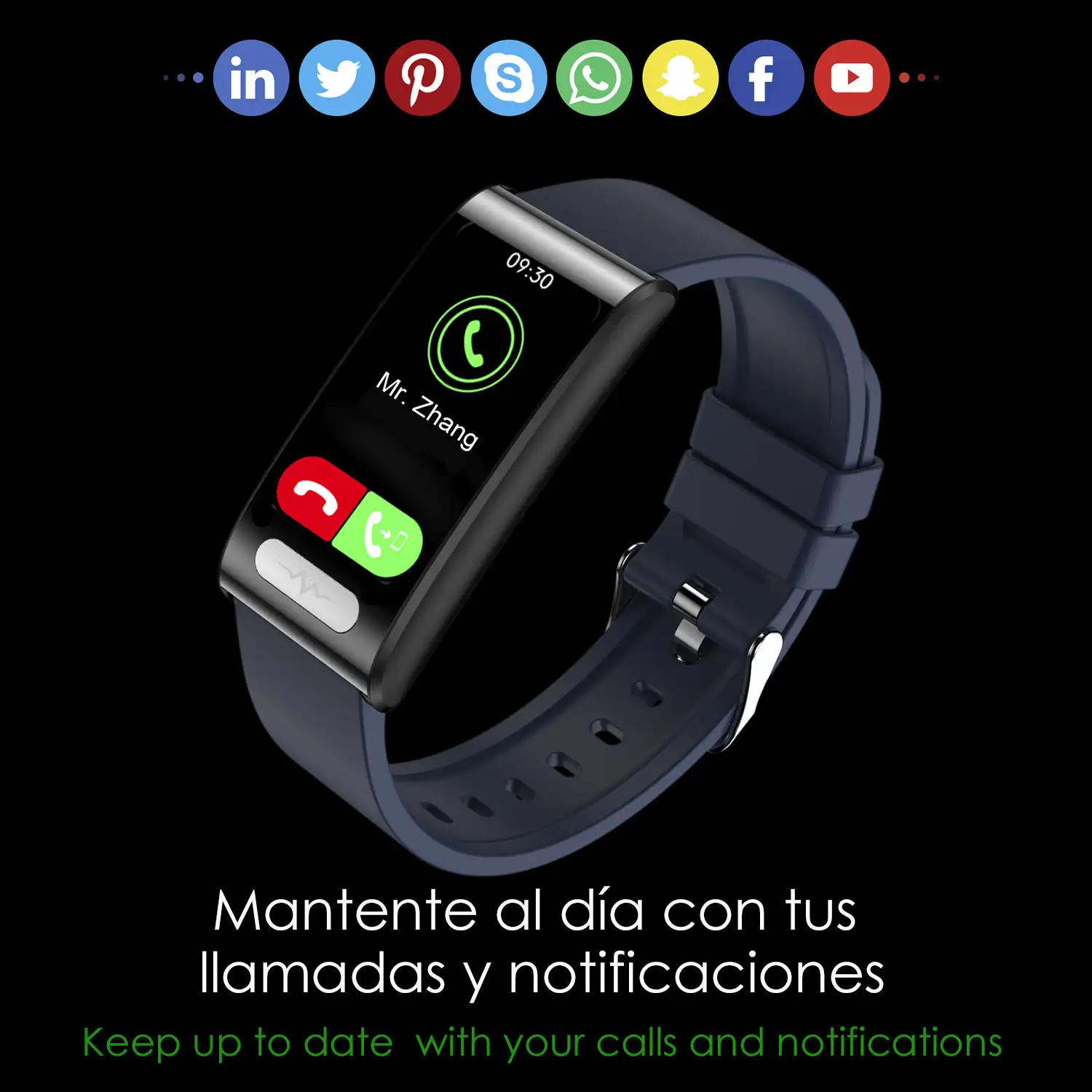 Brazalete inteligente TK70 ECG, monitor de glucosa en sangre, oxígeno y tensión, frecuencia cardiaca 24 horas, termómetro corporal.