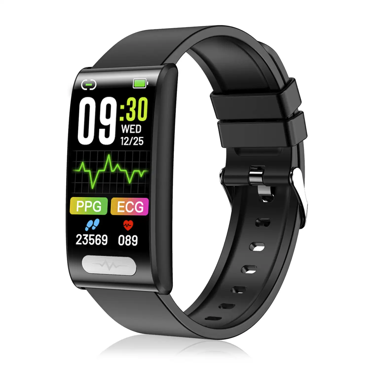 Brazalete inteligente TK70 ECG, monitor de glucosa en sangre, oxígeno y tensión, frecuencia cardiaca 24 horas, termómetro corporal.