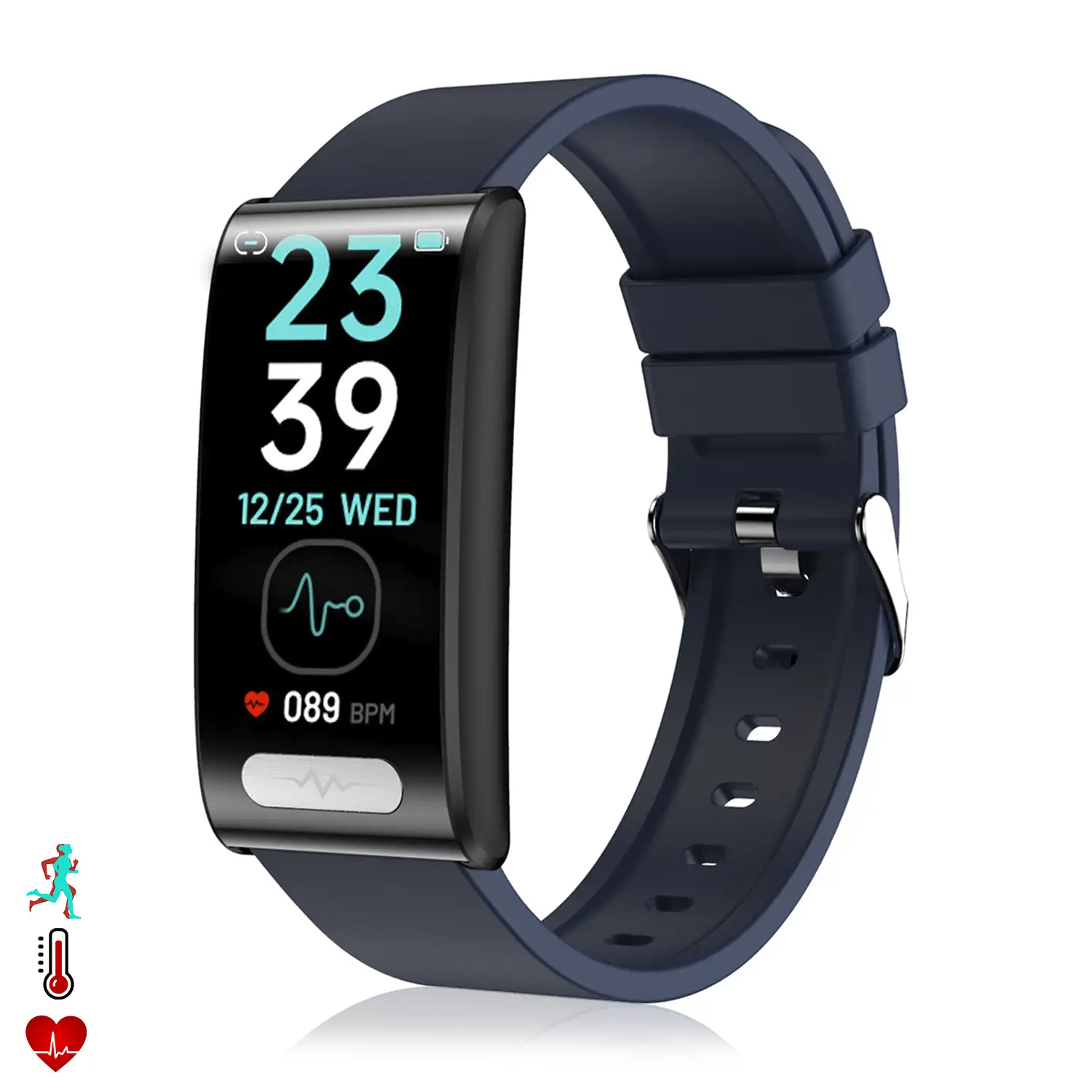 Brazalete inteligente TK70 ECG, monitor de glucosa en sangre, oxígeno y tensión, frecuencia cardiaca 24 horas, termómetro corporal.