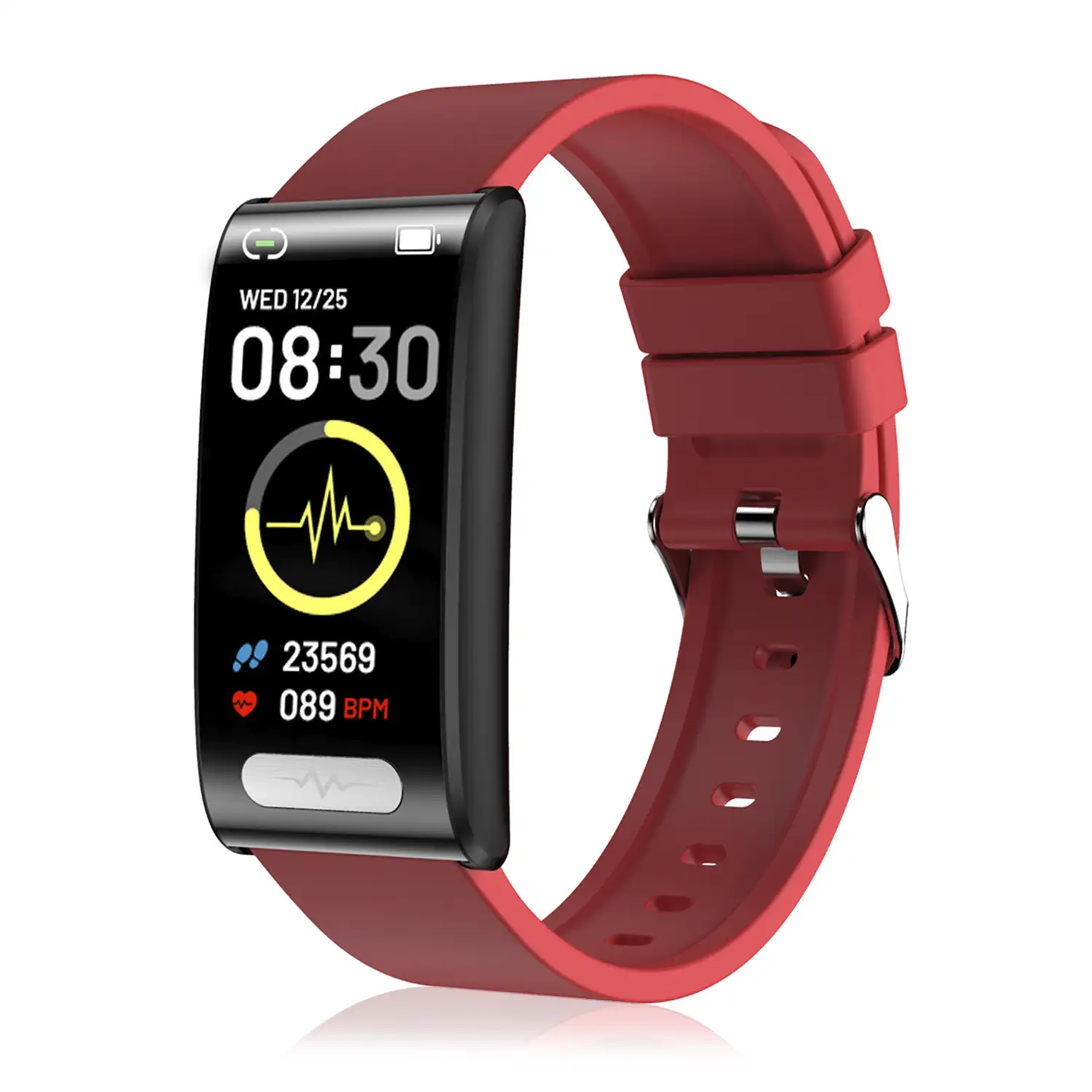 Brazalete inteligente TK70 ECG, monitor de glucosa en sangre, oxígeno y tensión, frecuencia cardiaca 24 horas, termómetro corporal.