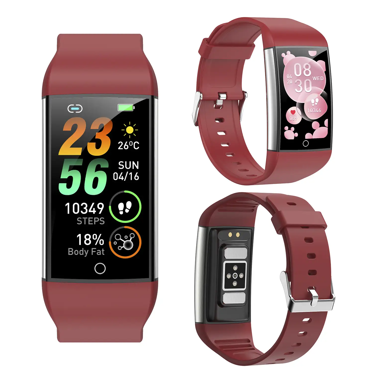Brazalete inteligente TK76. Terapia de moxibustión magnética. Monitor de ácido úrico, lípidos en sangre, grasa corporal, glucosa en sangre.