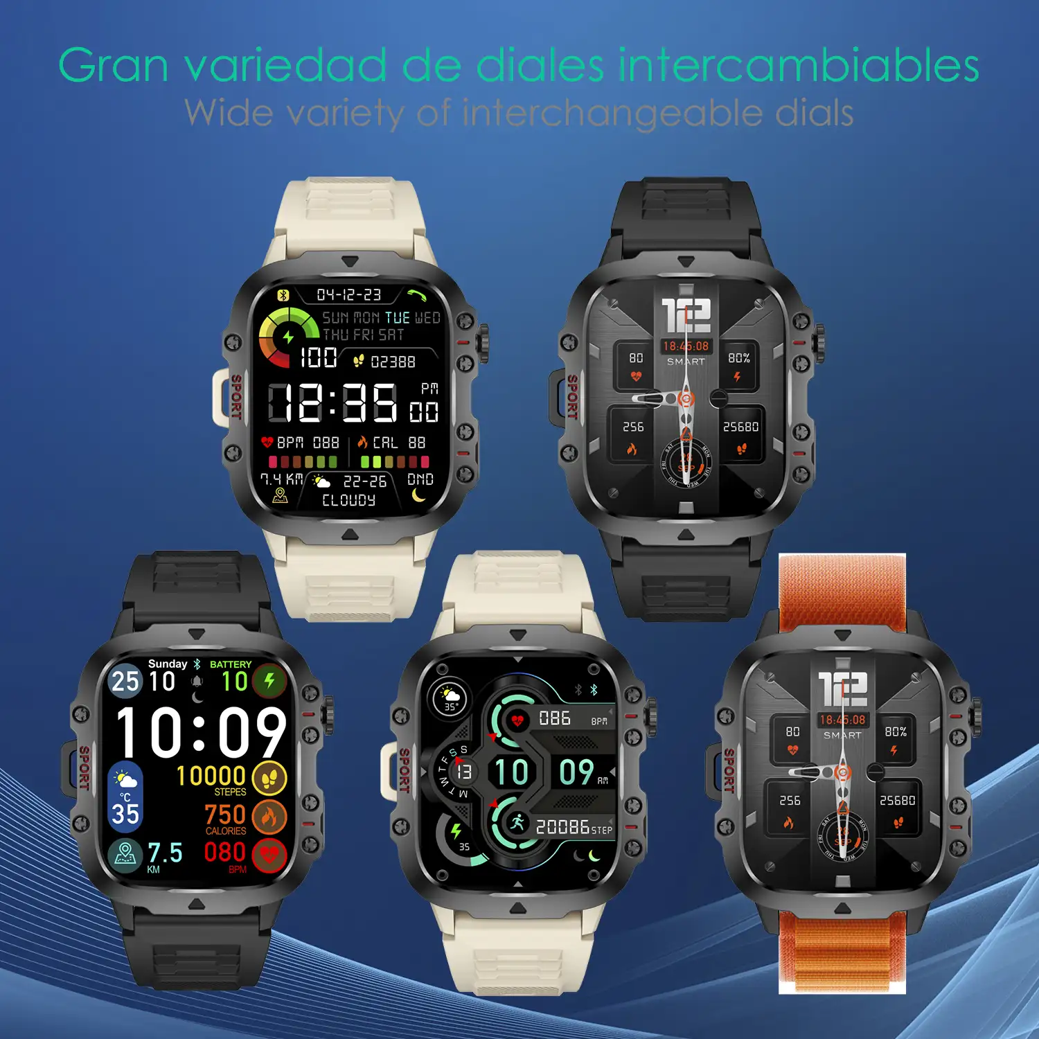 Smartwatch QX11 outdoor. Llamadas Bluetooth, notificaciones push, más de 100 modos deportivos. Monitor cardiaco y O2.
