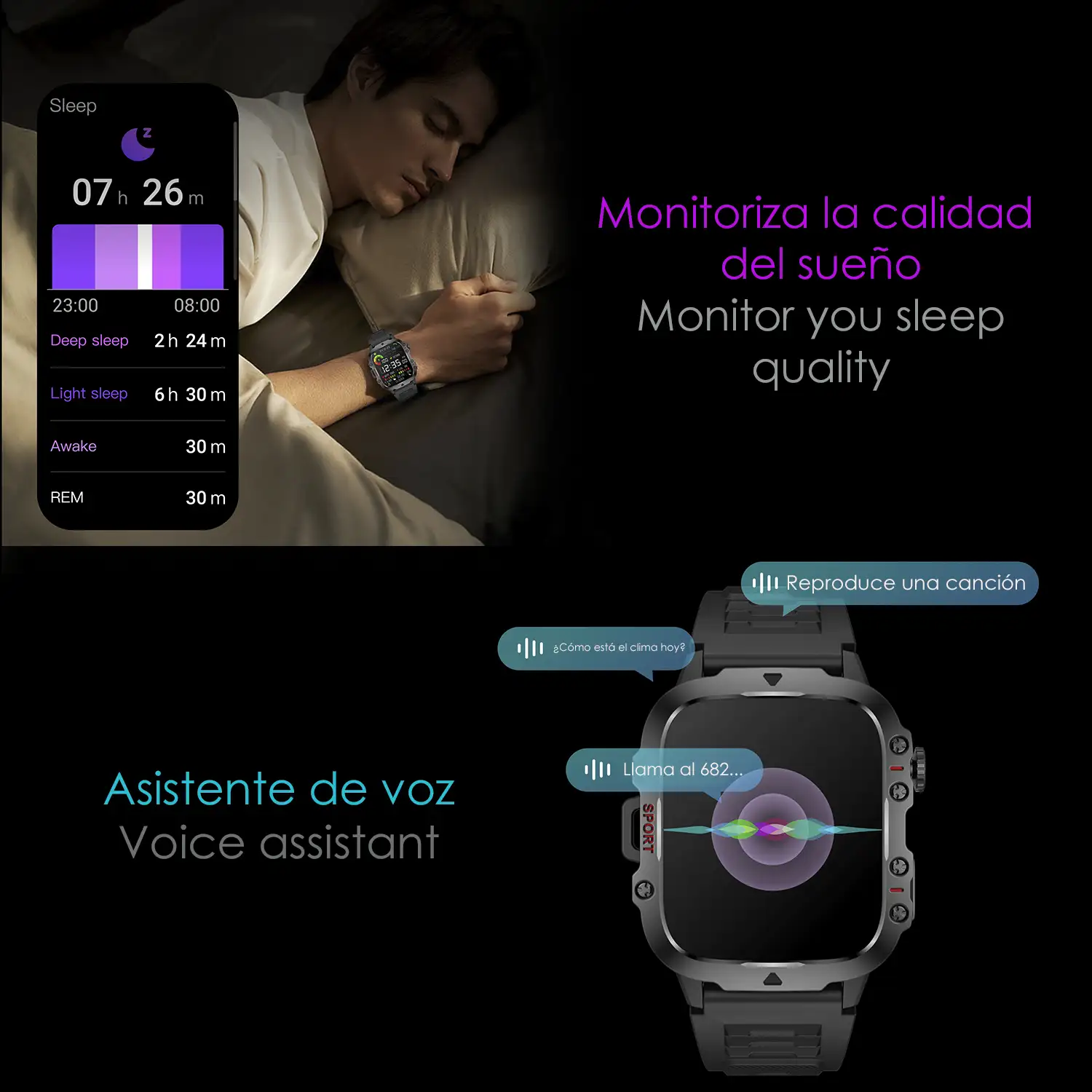Smartwatch QX11 outdoor. Llamadas Bluetooth, notificaciones push, más de 100 modos deportivos. Monitor cardiaco y O2.