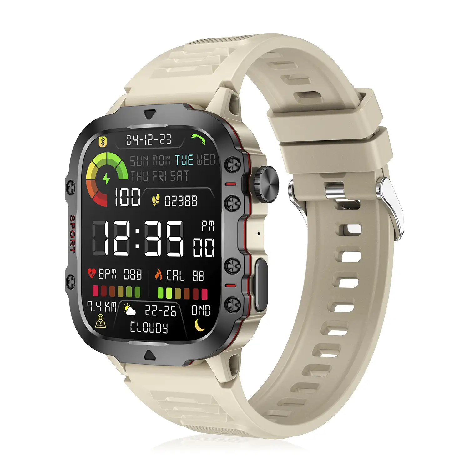 Smartwatch QX11 outdoor. Llamadas Bluetooth, notificaciones push, más de 100 modos deportivos. Monitor cardiaco y O2.