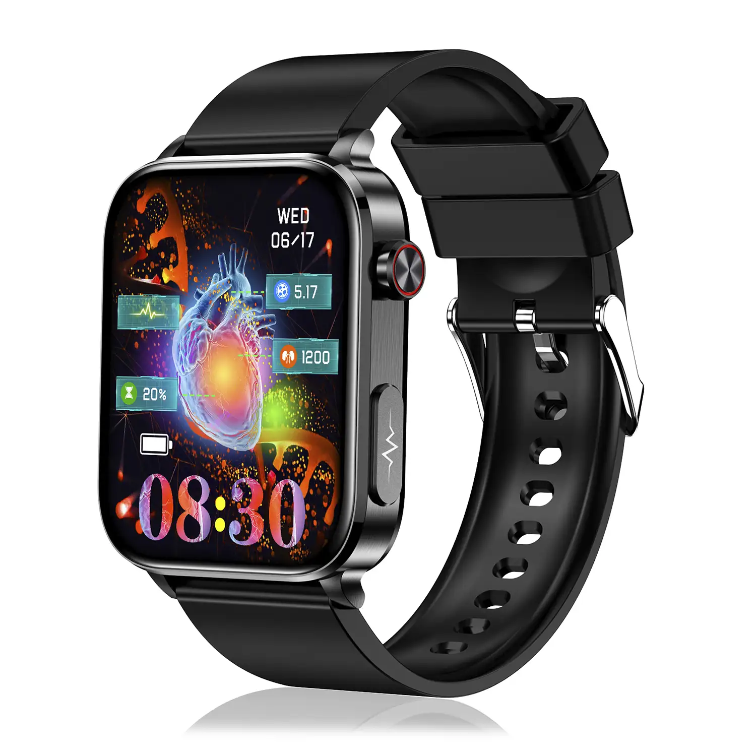 Smartwatch TK15. ECG , glucosa en sangre, ácido úrico y lípidos, IMC grasa corporal, temperatura, O2 y tensión.