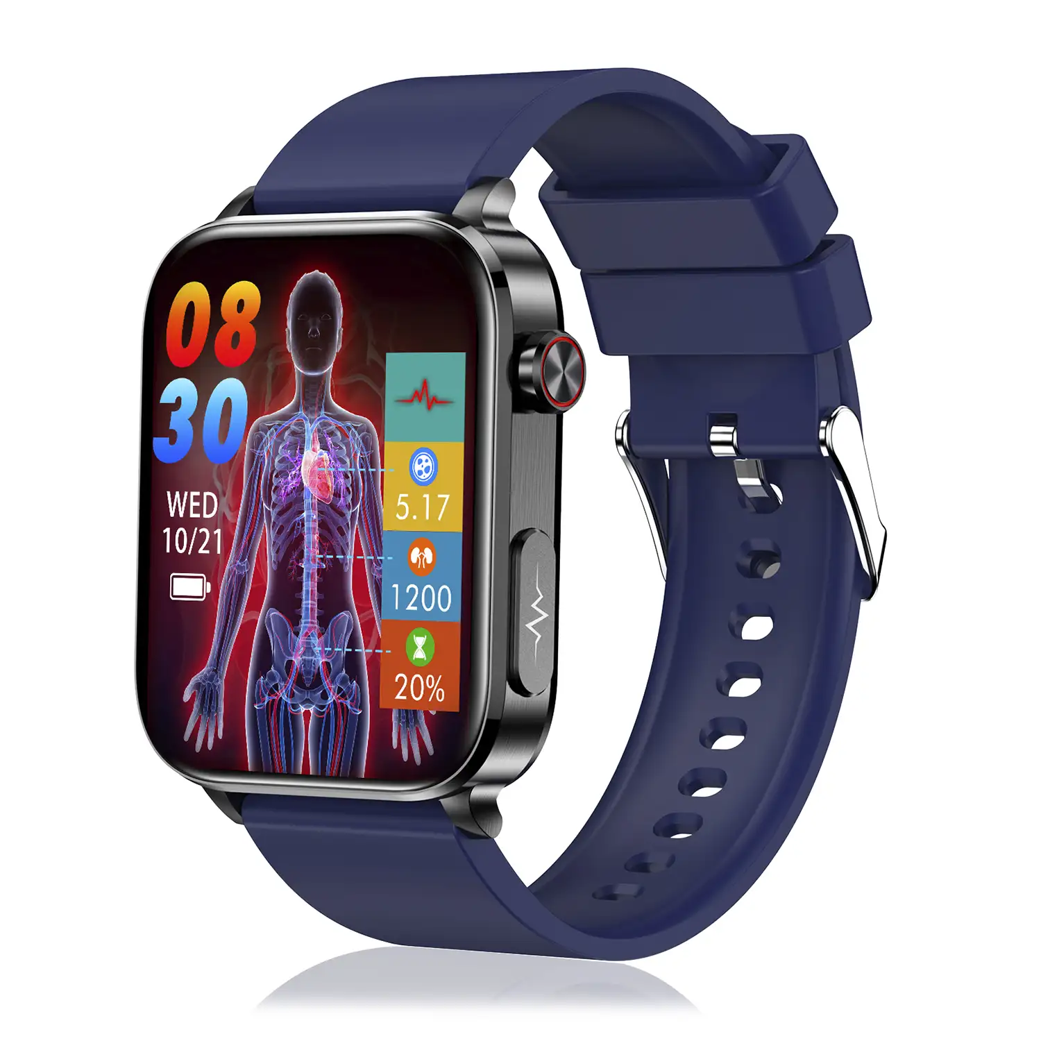 Smartwatch TK15. ECG , glucosa en sangre, ácido úrico y lípidos, IMC grasa corporal, temperatura, O2 y tensión.