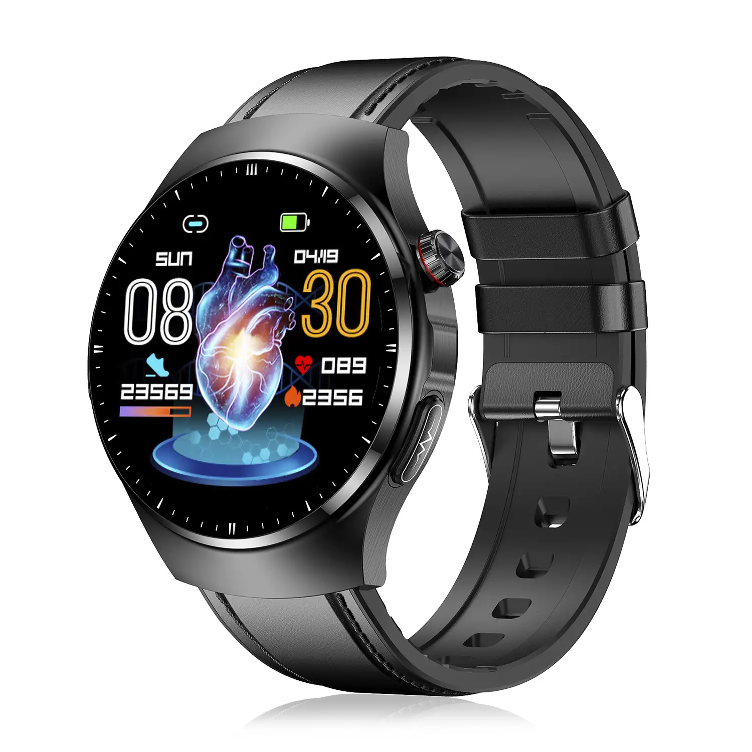 Smartwatch TK25. ECG , glucosa en sangre, ácido úrico y lípidos, IMC grasa corporal, temperatura, O2 y tensión.