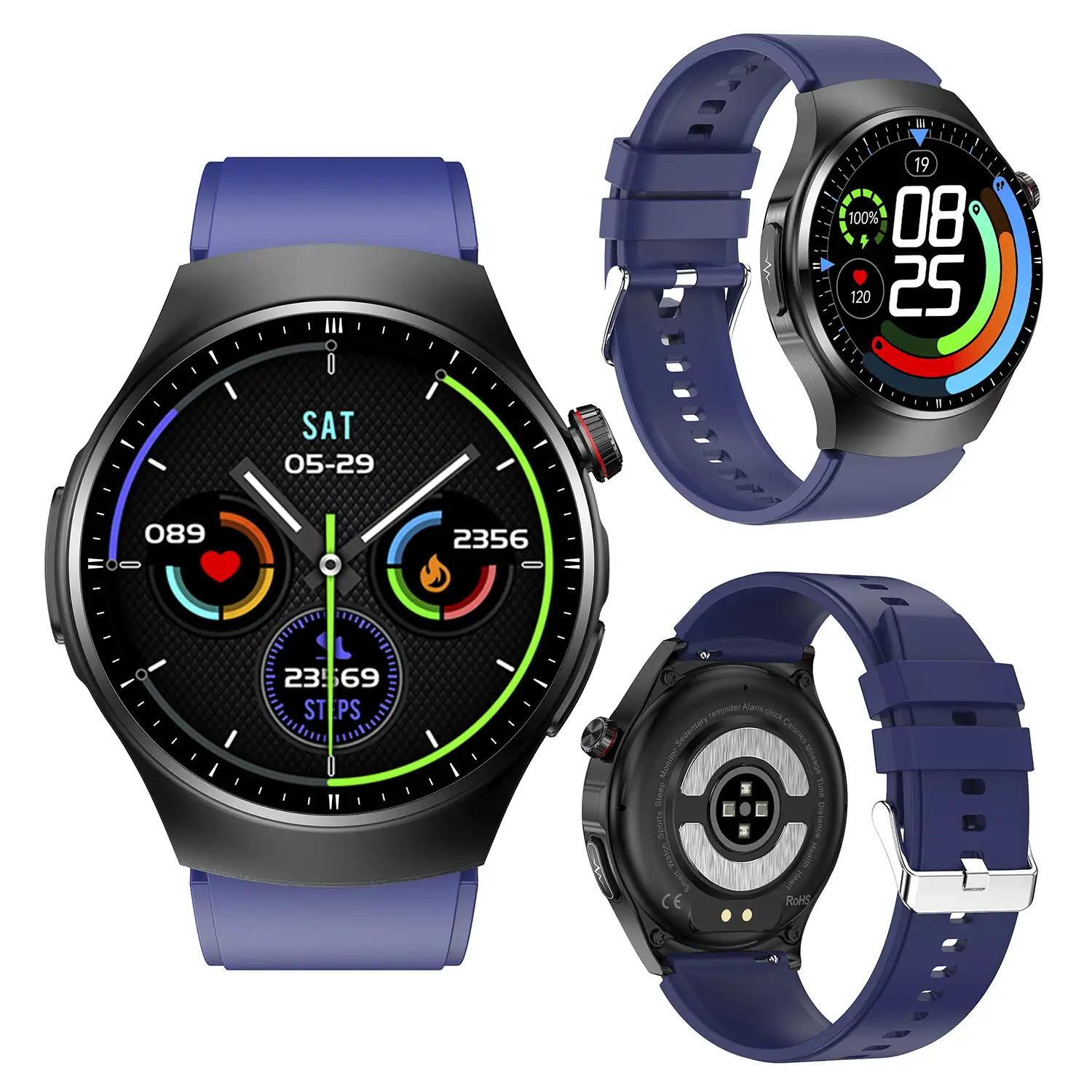 Smartwatch TK25. ECG , glucosa en sangre, ácido úrico y lípidos, IMC grasa corporal, temperatura, O2 y tensión.