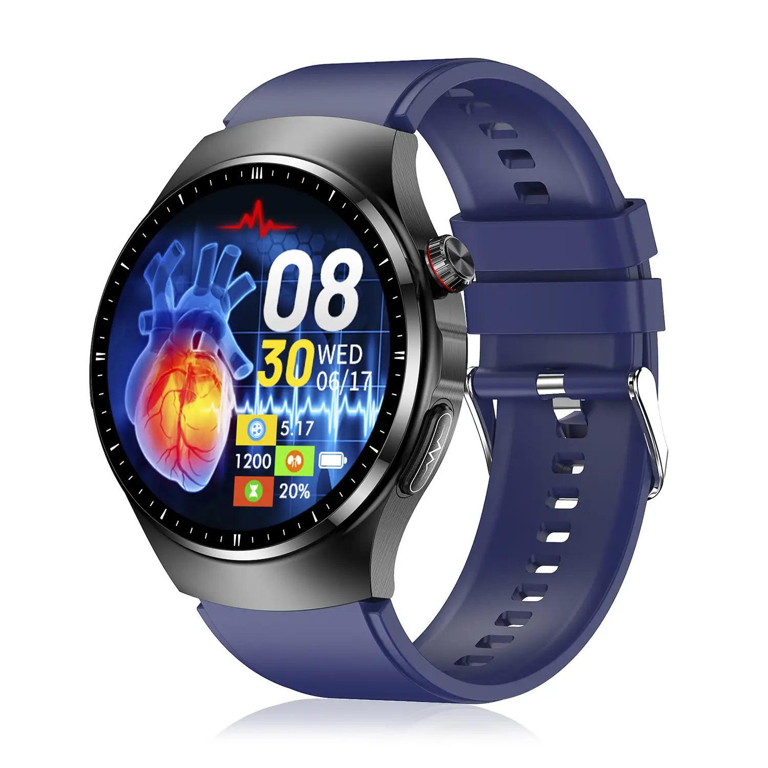 Smartwatch TK25. ECG , glucosa en sangre, ácido úrico y lípidos, IMC grasa corporal, temperatura, O2 y tensión.
