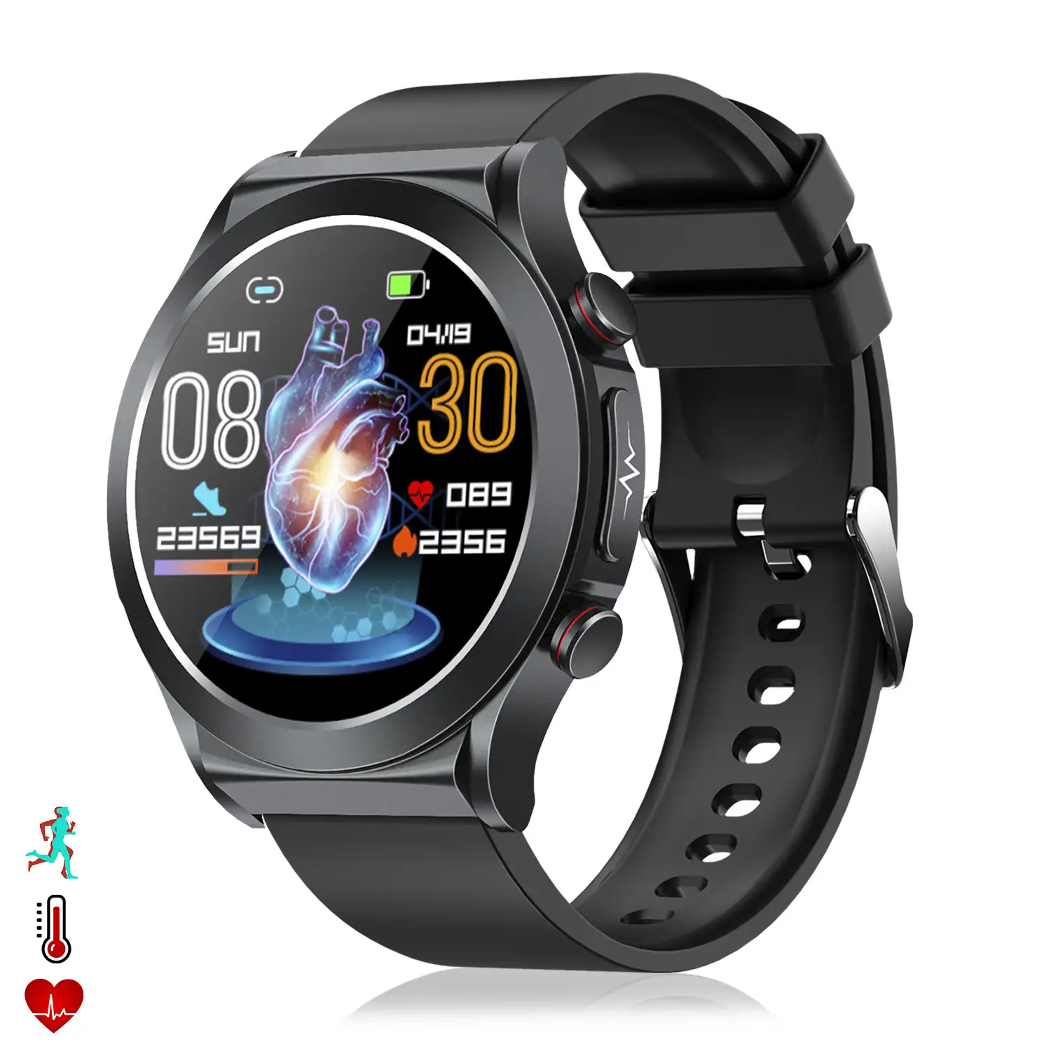 Smartwatch TK21P. Terapia de moxibustión magnética. Ácido úrico y lípidos, ECG , glucosa en sangre, temperatura, O2 y tensión.