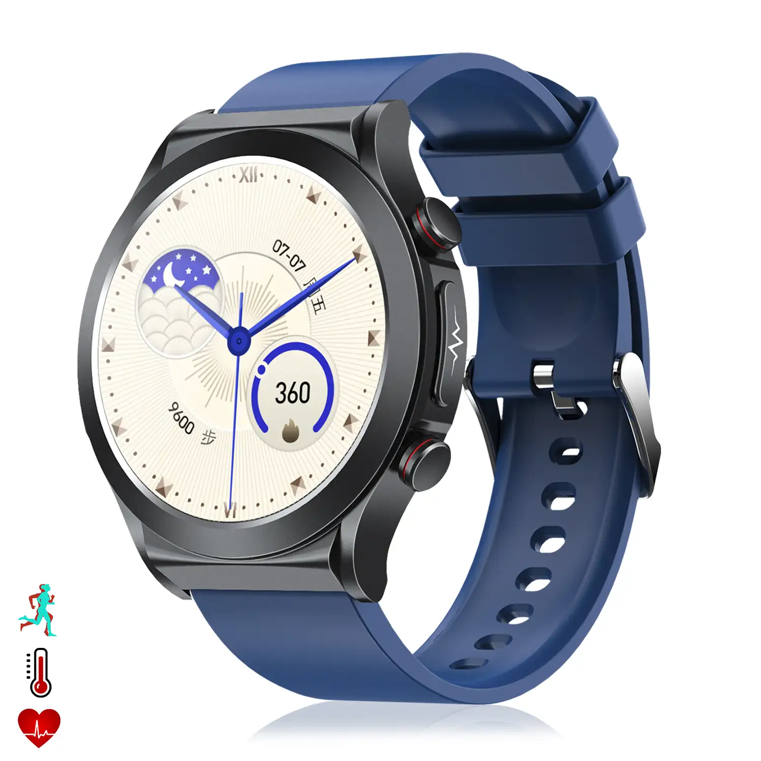 Smartwatch TK21P. Terapia de moxibustión magnética. Ácido úrico y lípidos, ECG , glucosa en sangre, temperatura, O2 y tensión.