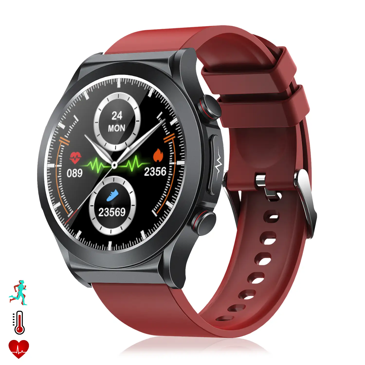 Smartwatch TK21P. Terapia de moxibustión magnética. Ácido úrico y lípidos, ECG , glucosa en sangre, temperatura, O2 y tensión.