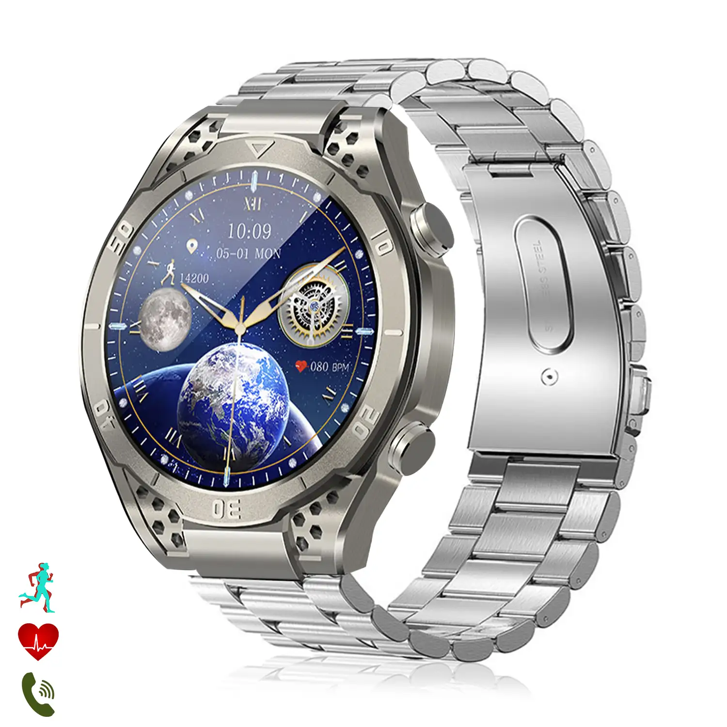 Smartwatch JA01. Monitor de ácido úrico y lípidos, control de glucosa en sangre, electrocardiograma ECG, composición corporal.