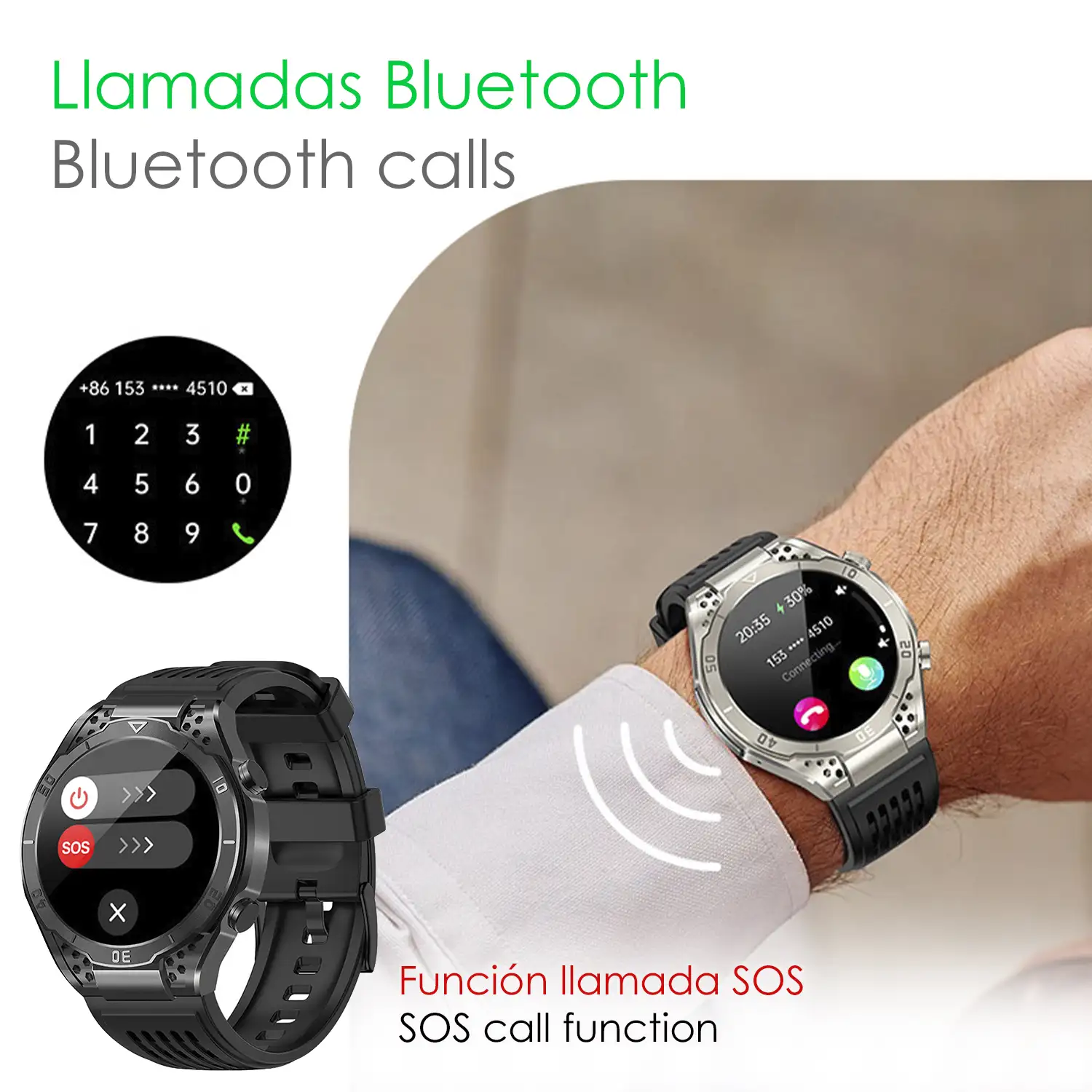 Smartwatch JA01. Monitor de ácido úrico y lípidos, control de glucosa en sangre, electrocardiograma ECG, composición corporal.