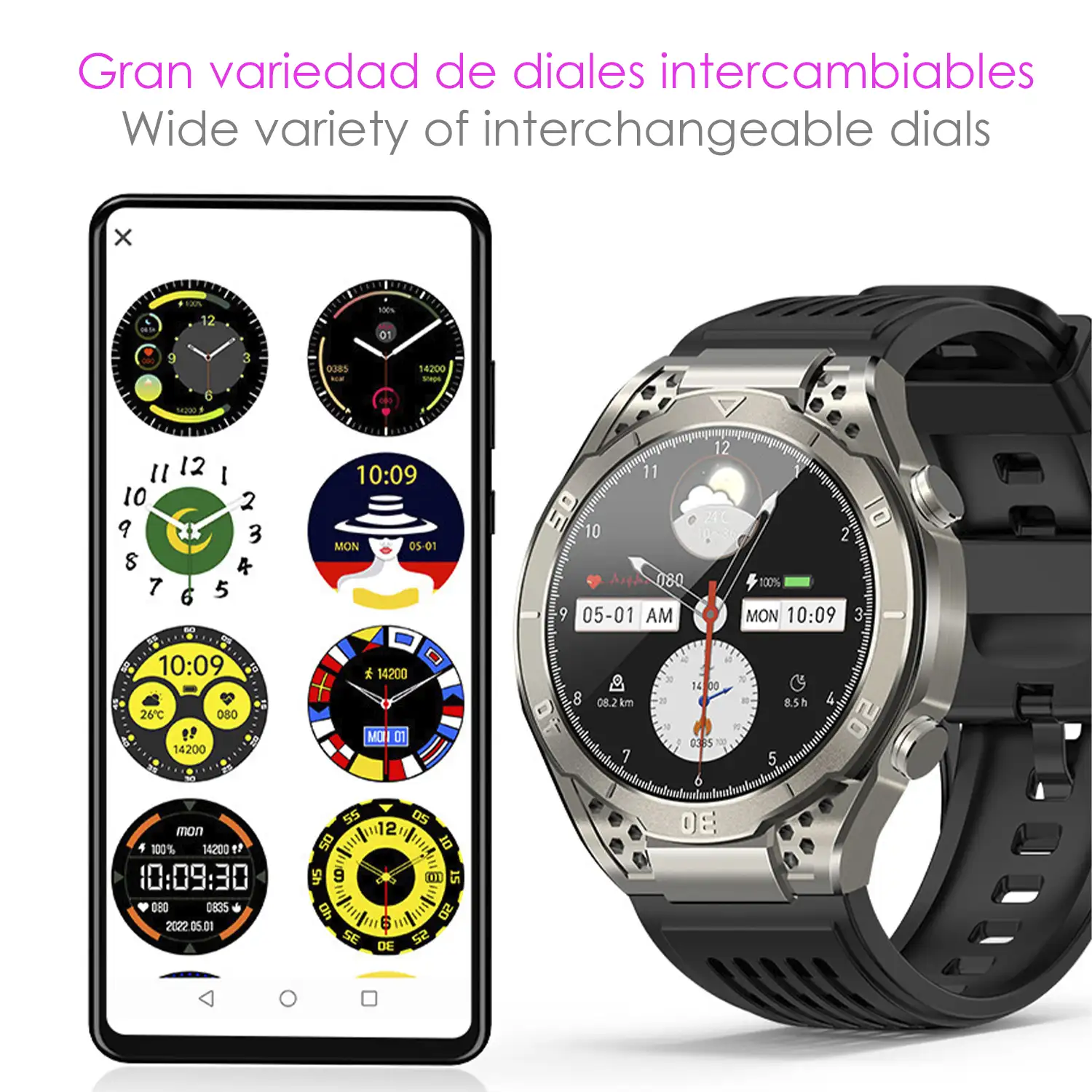 Smartwatch JA01. Monitor de ácido úrico y lípidos, control de glucosa en sangre, electrocardiograma ECG, composición corporal.